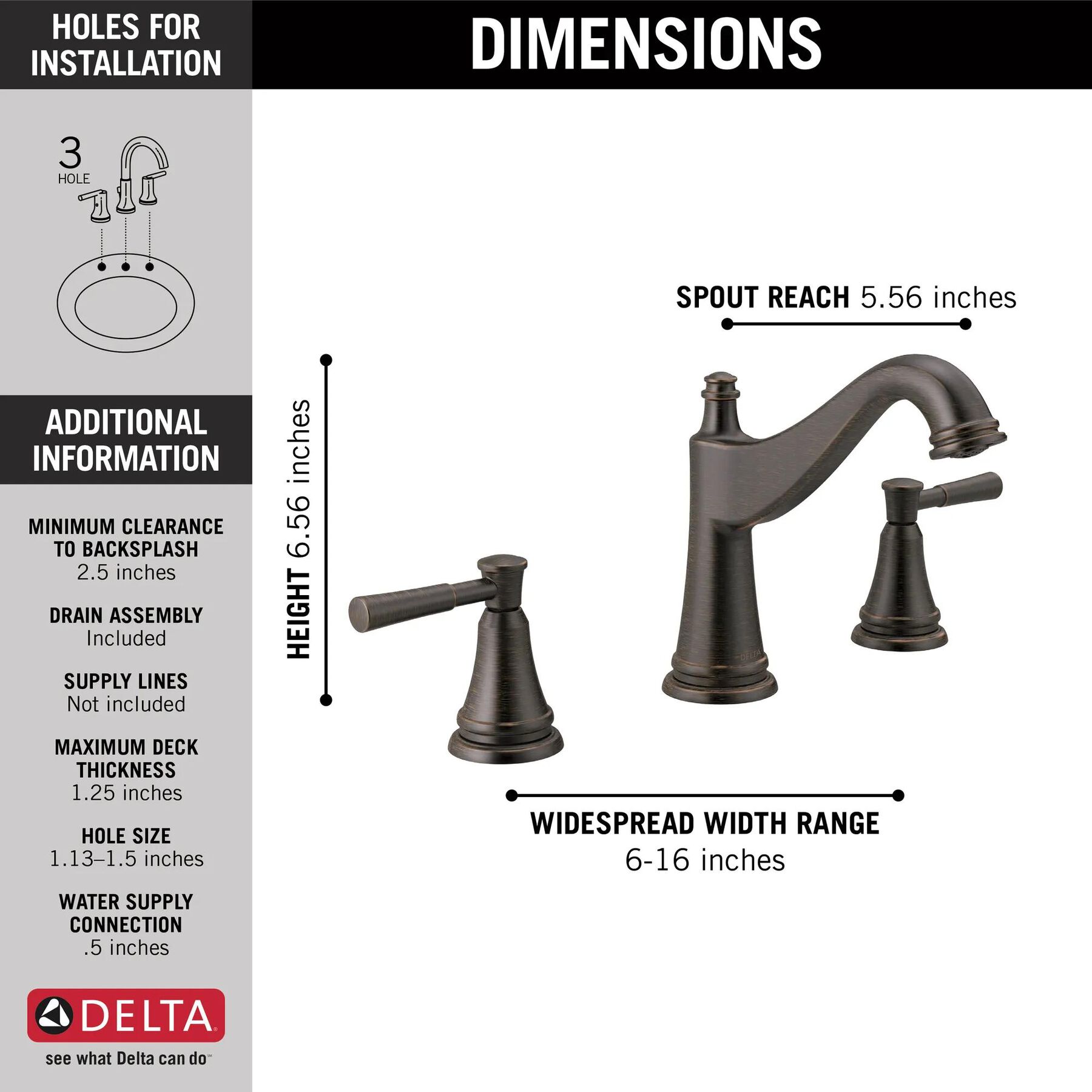 Two Handle Widespread Bathroom Faucet
