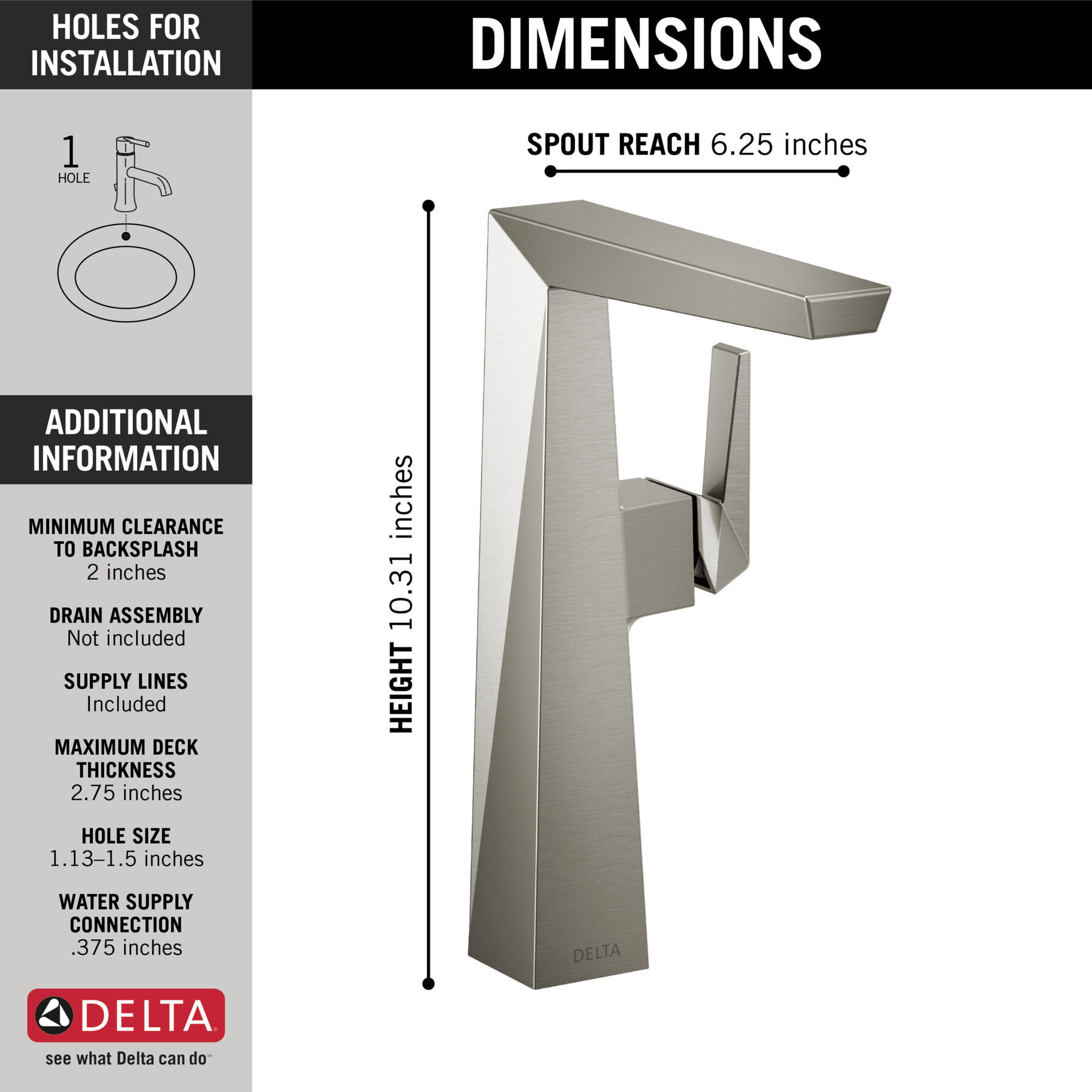 Single Handle Vessel Bathroom Faucet