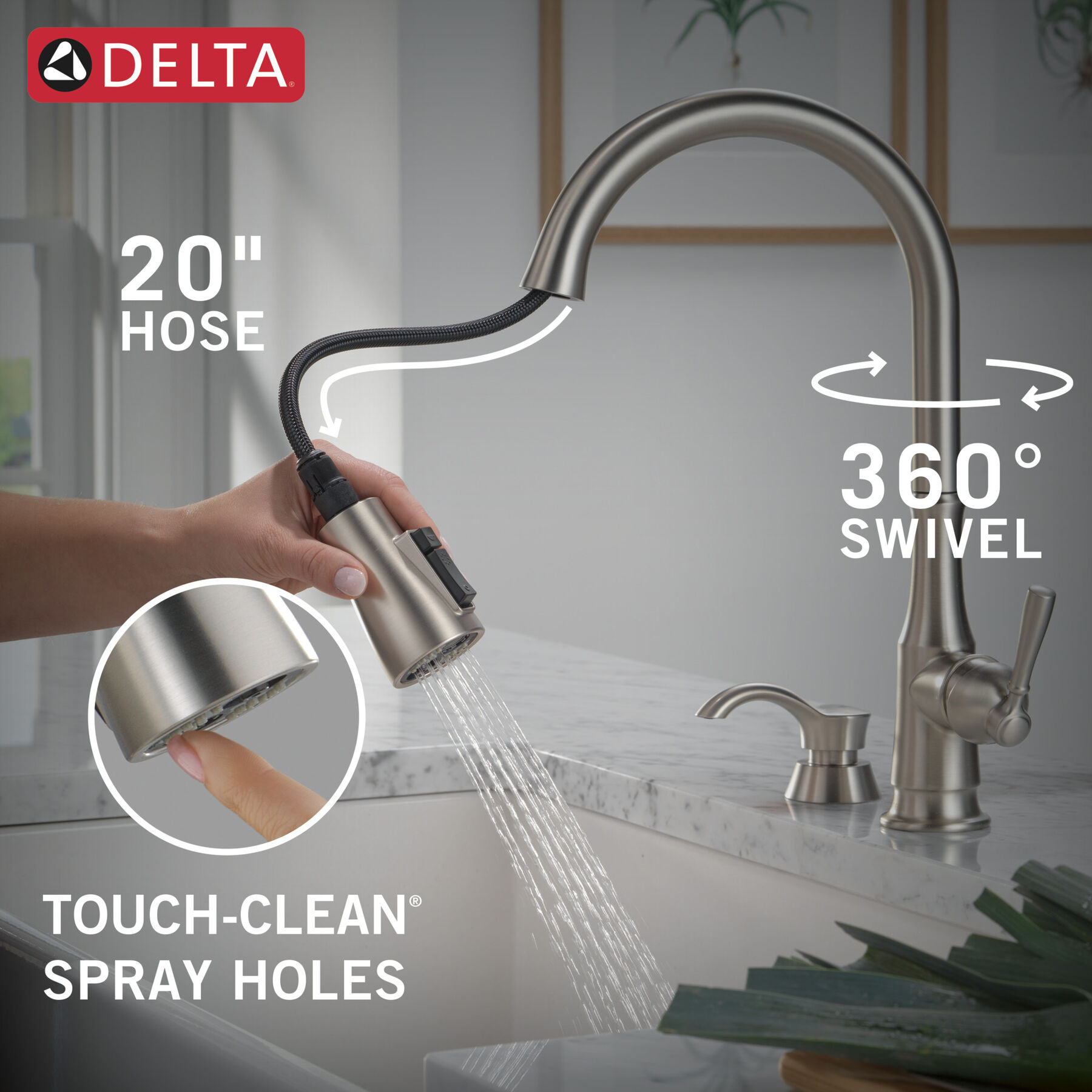 Pull-Down Kitchen Faucet w/Soap (Recertified)