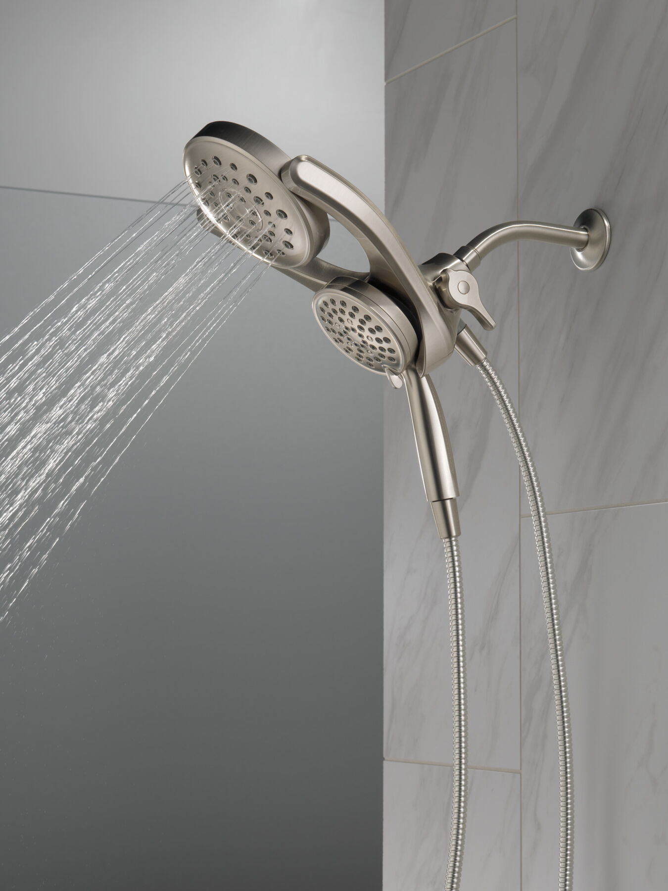 HydroRain&reg; 4-Setting Two-in-One Shower Head (Recertified)