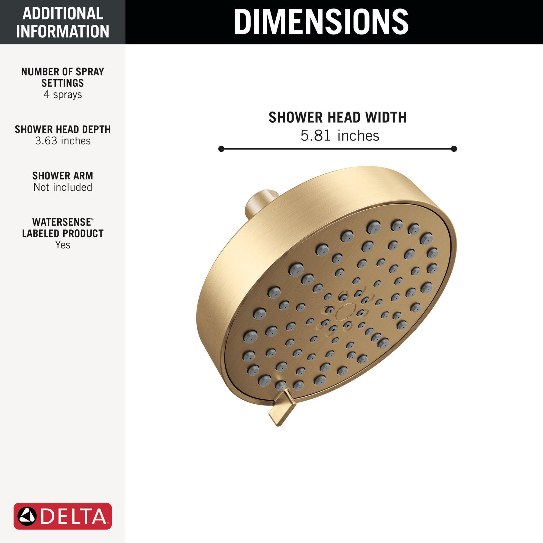 4-Setting Shower Head