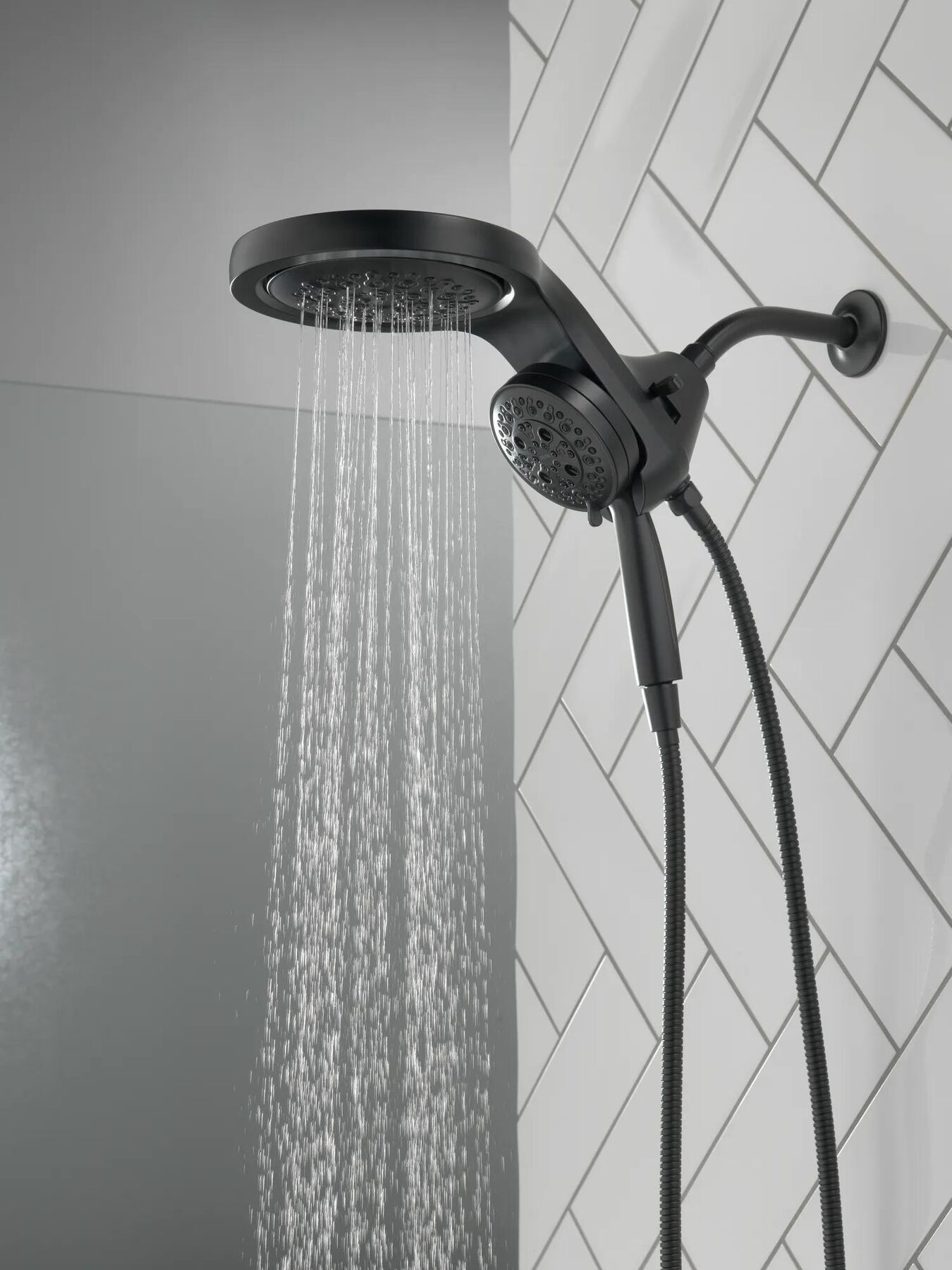 HydroRain&reg; H<sub>2</sub>Okinetic&reg; 5-Setting Two-in-One Shower Head