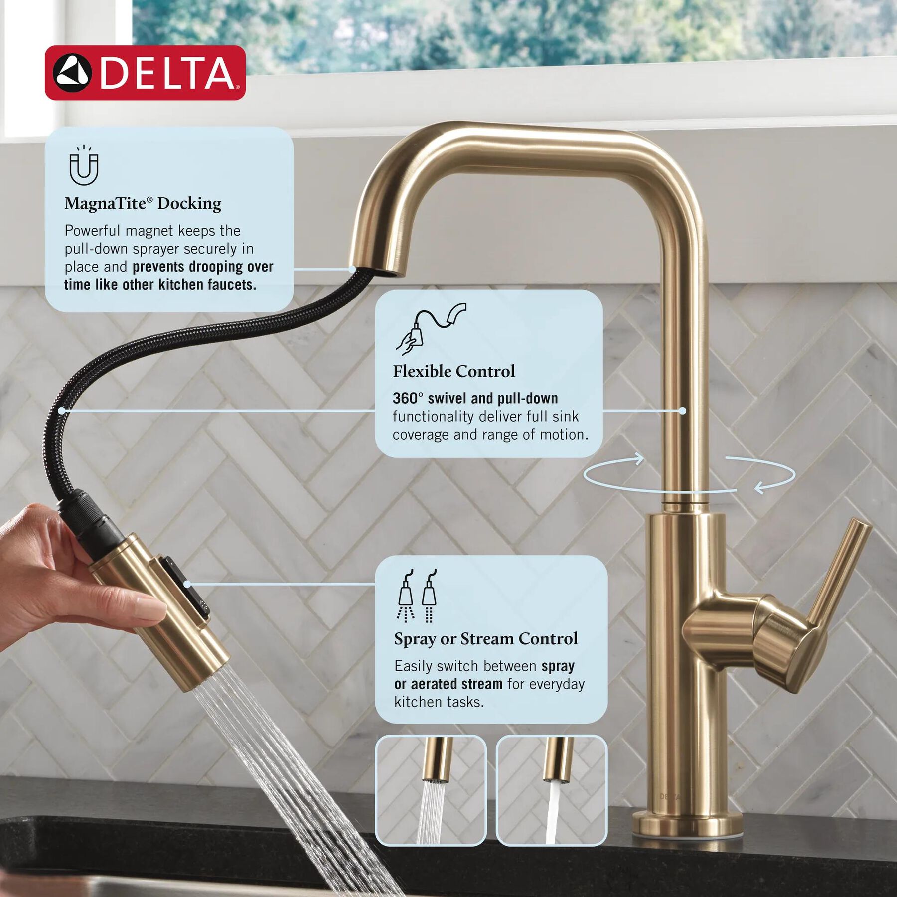 Single Handle Pull-Down Kitchen Faucet