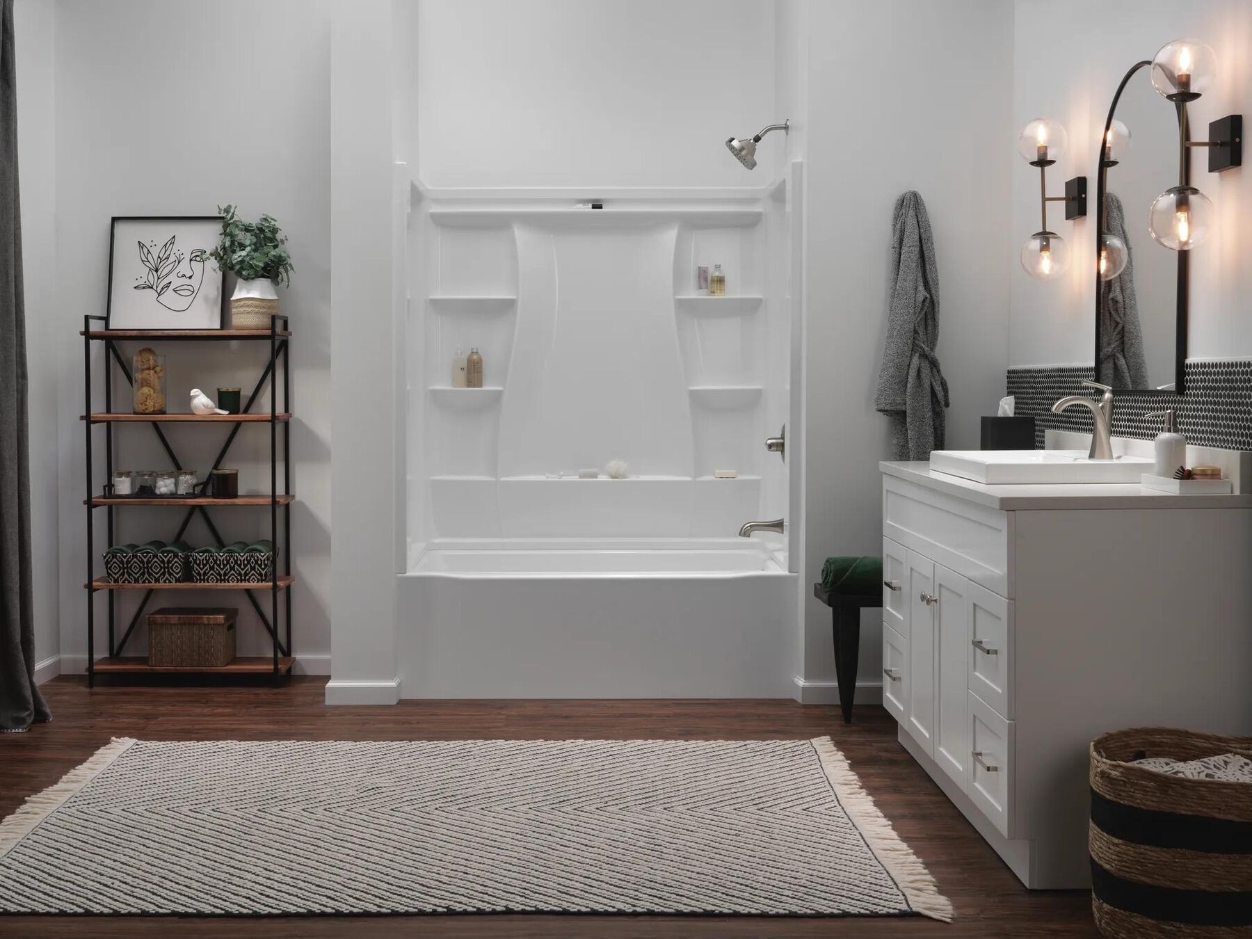 60x32 Alcove Bathtub Bundle - Right