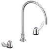 Two Handle Widespread Bathroom Faucet with Gooseneck Spout - Less Pop-Up