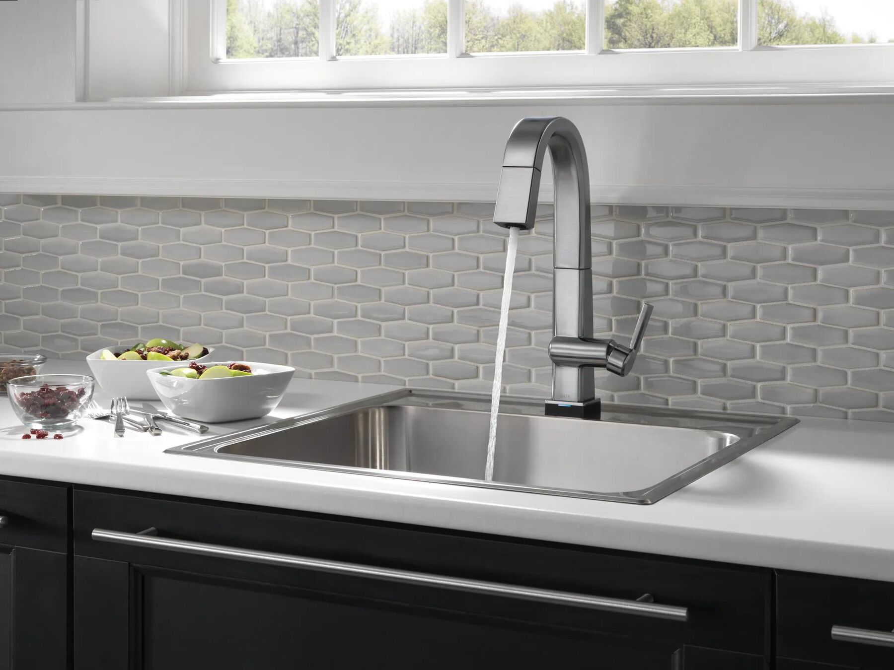 Single Handle Pull-Down Bar/Prep Faucet With Touch<sub>2</sub>O&reg; Technology