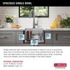 17&rdquo; Workstation Undermount Single Bowl 16 Gauge Stainless Steel&nbsp;Bar Prep Kitchen Sink with&nbsp;WorkFlow&trade; Ledge and Accessories
