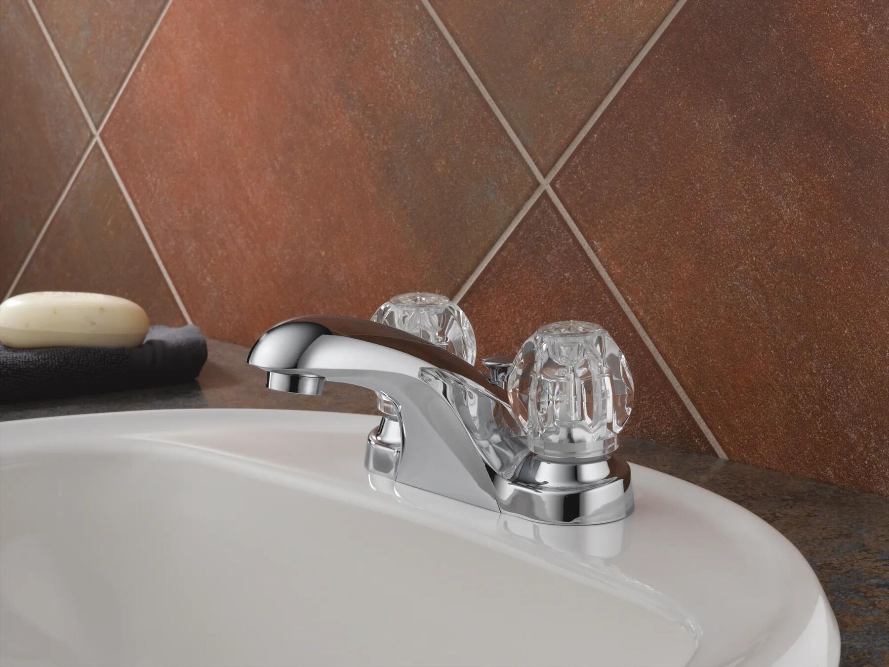 Two Handle Centerset Bathroom Faucet (Recertified)