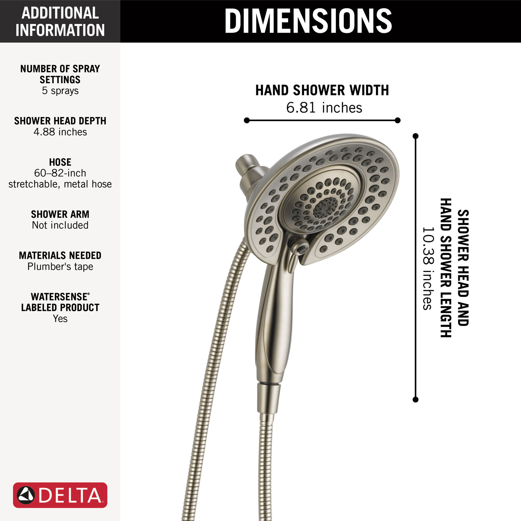 In2ition&reg;&nbsp;5-Setting Two-In-One Shower (Recertified)