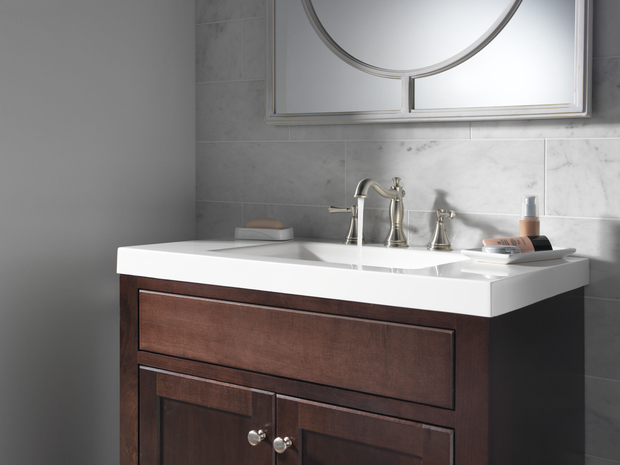 Two Handle Widespread Bathroom Faucet in Stainless 3597LF-SSMPU