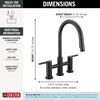 Two Handle Pull-Down Bridge Kitchen Faucet