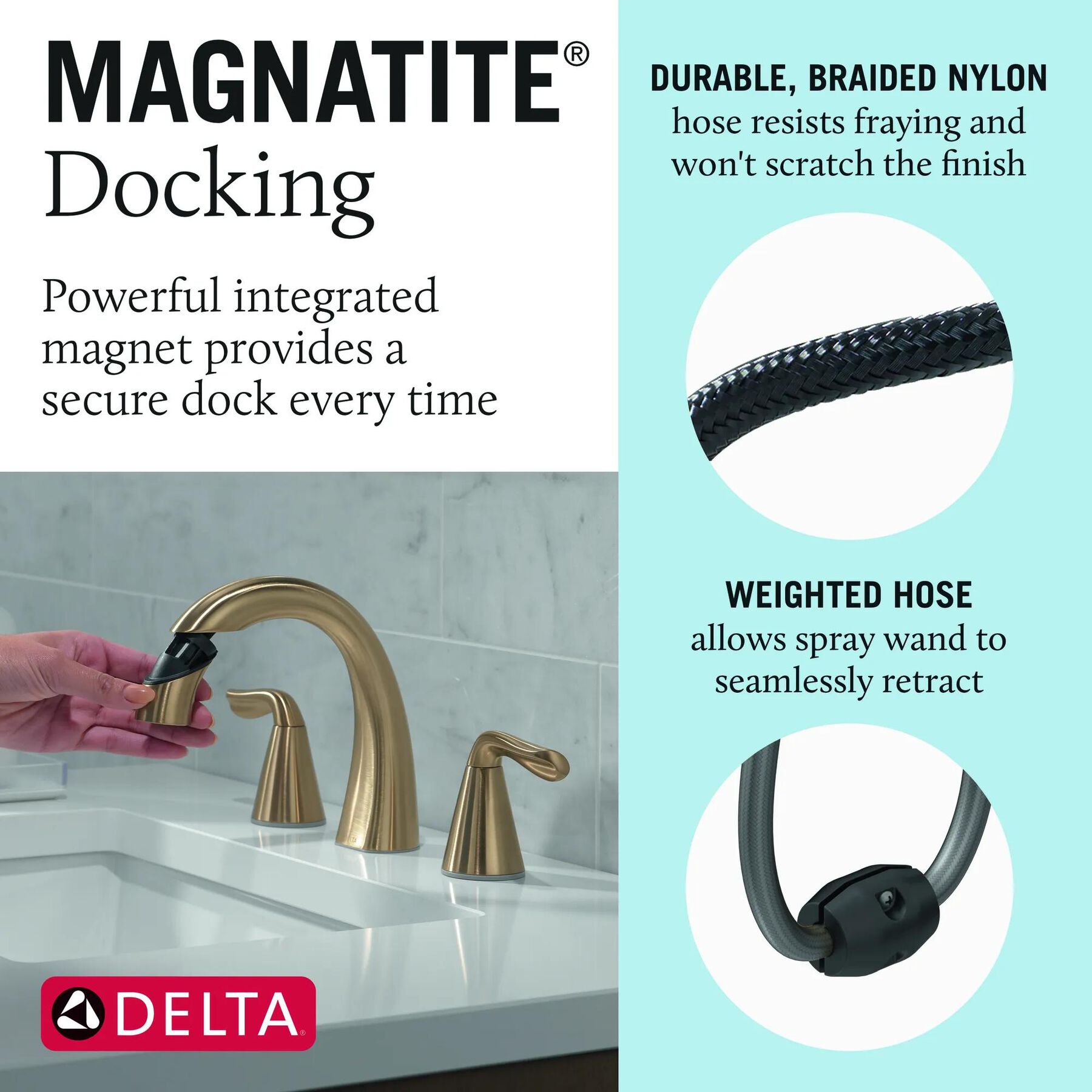 Two Handle Widespread Pull-Down Bathroom Faucet (Recertified)