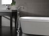 Contemporary Single Handle Floor Mount Tub Filler with Hand Shower