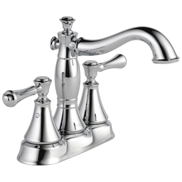 Two Handle Centerset Bathroom Faucet - Metal Pop-Up in Chrome