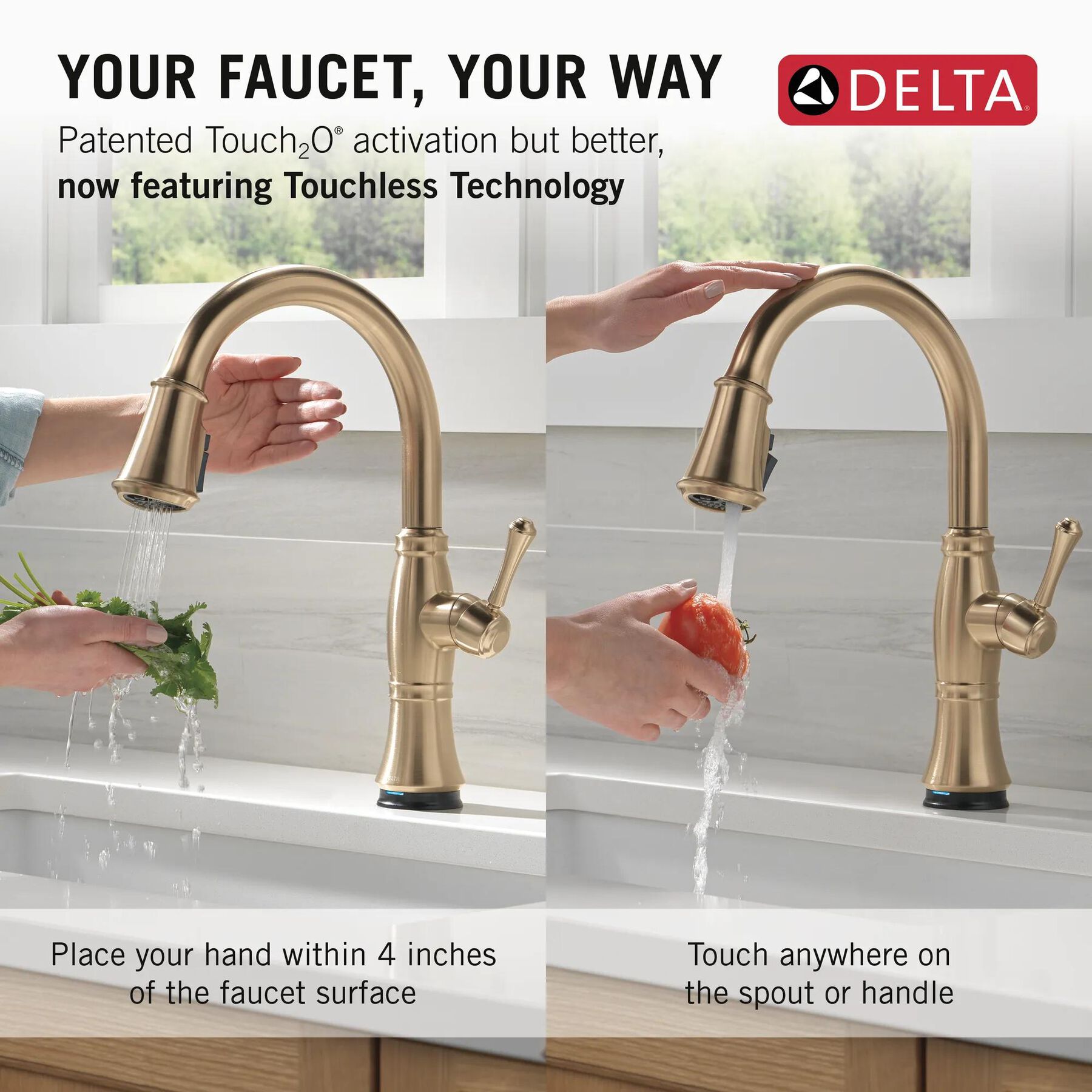 Touch<sub>2</sub>O&reg; Technology Kitchen Faucet with Touchless Technology