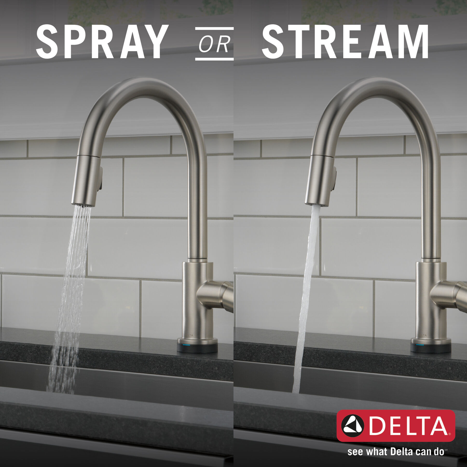 Single Handle Pull-Down Kitchen Faucet with Touch<sub>2</sub>O&reg; Technology Technology and Soap Dispenser