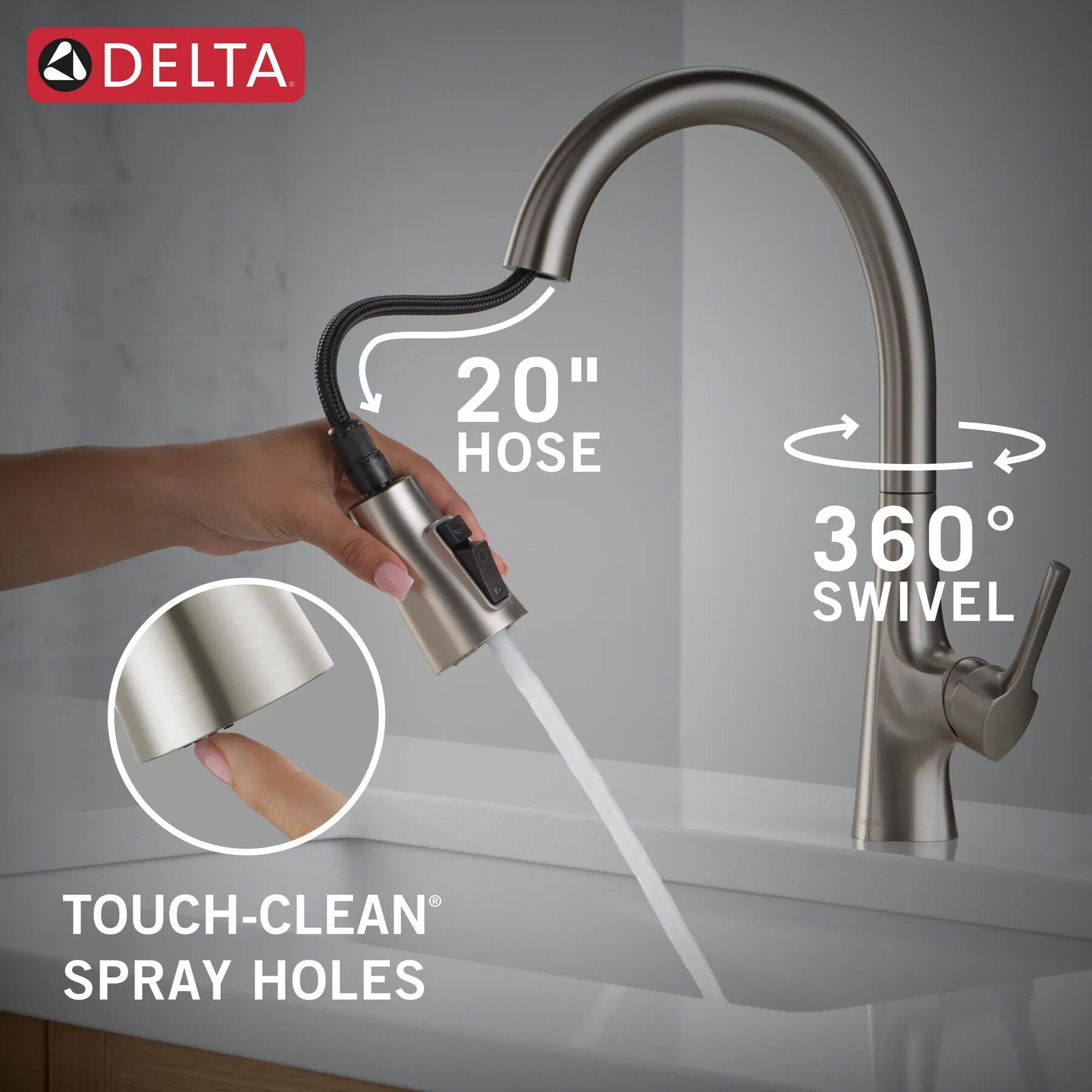 Single Handle Pull-Down Kitchen Faucet with Soap Dispenser and ShieldSpray Technology