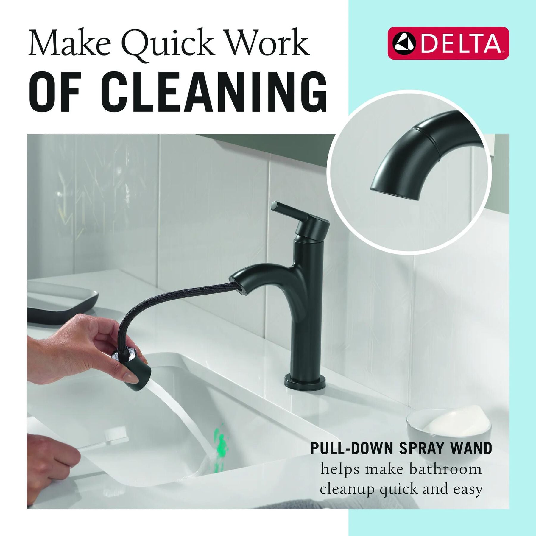 Single Handle Pull-Down Bathroom Faucet (Recertified)