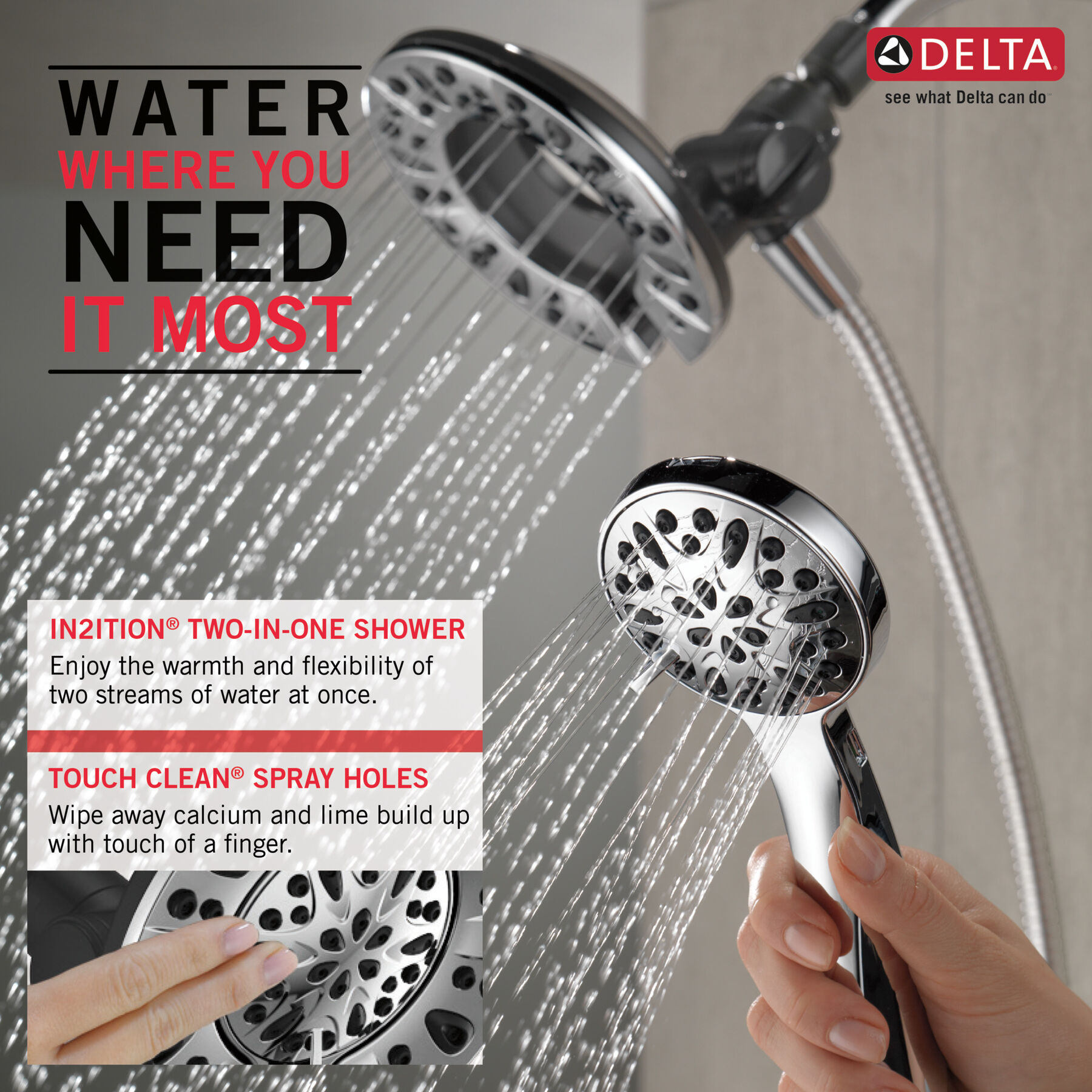 In2ition&reg; 4-Setting Two-in-One Shower (Recertified)