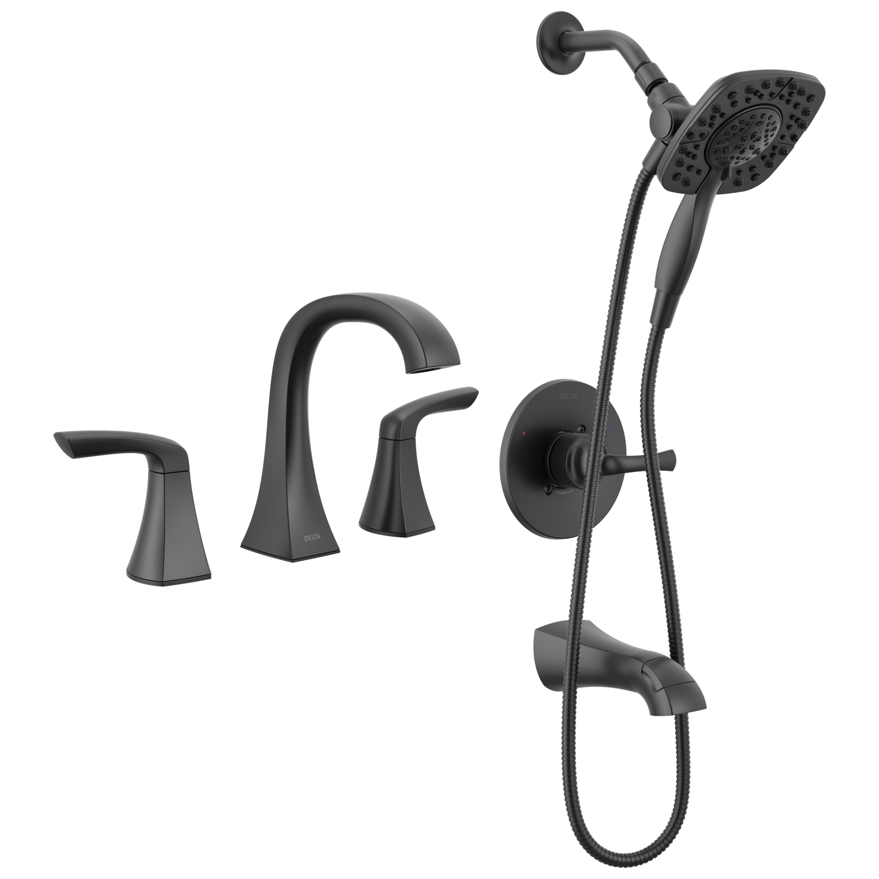 Widespread Lavatory Faucet with 14 Series Tub Shower Trim Bundle