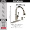 Single Handle Pull-Down Kitchen Faucet with Soap Dispenser and ShieldSpray Technology