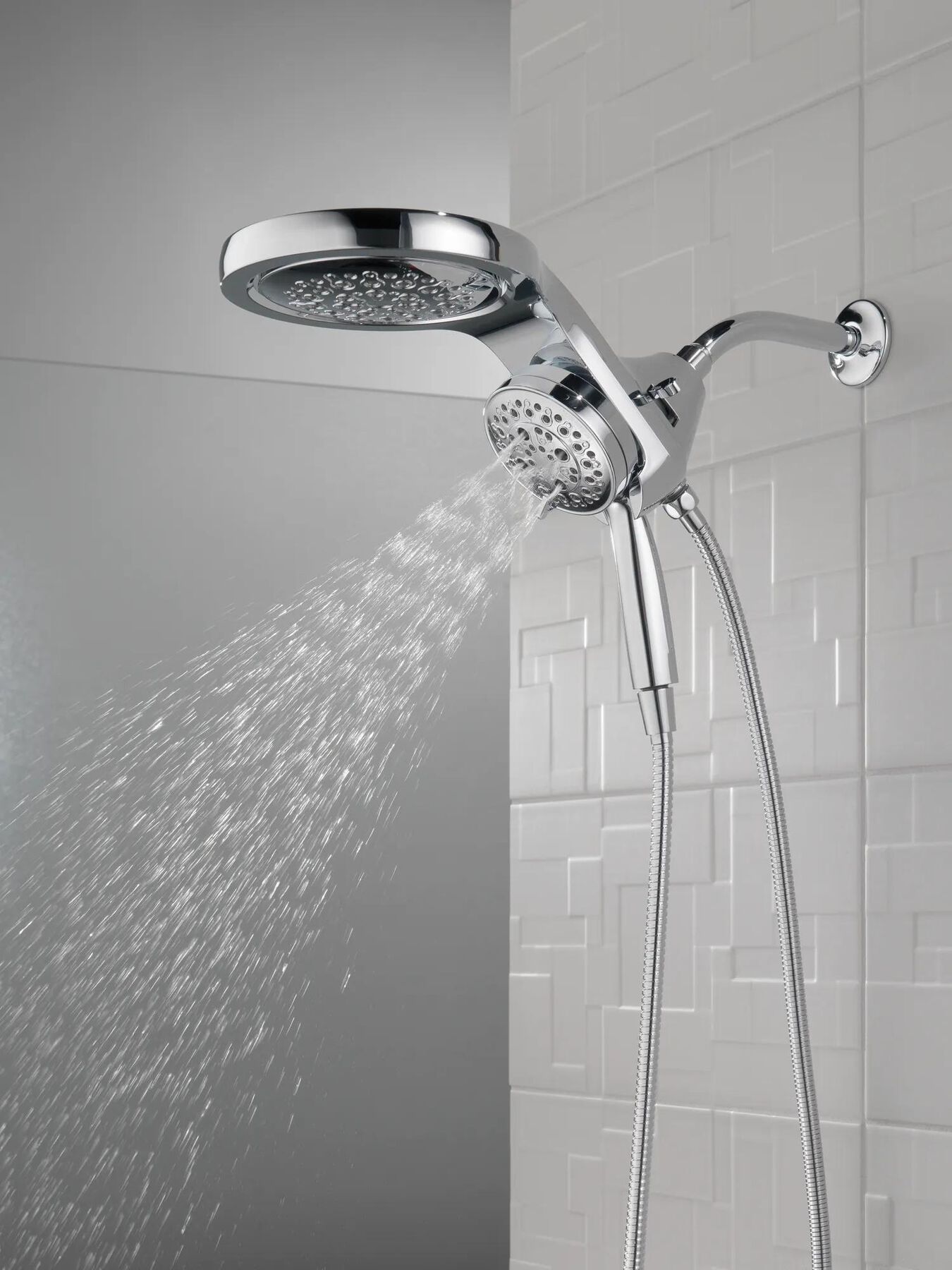 HydroRain&reg; H2Okinetic&reg; 5-Setting Two-in-One Shower Head (Recertified)
