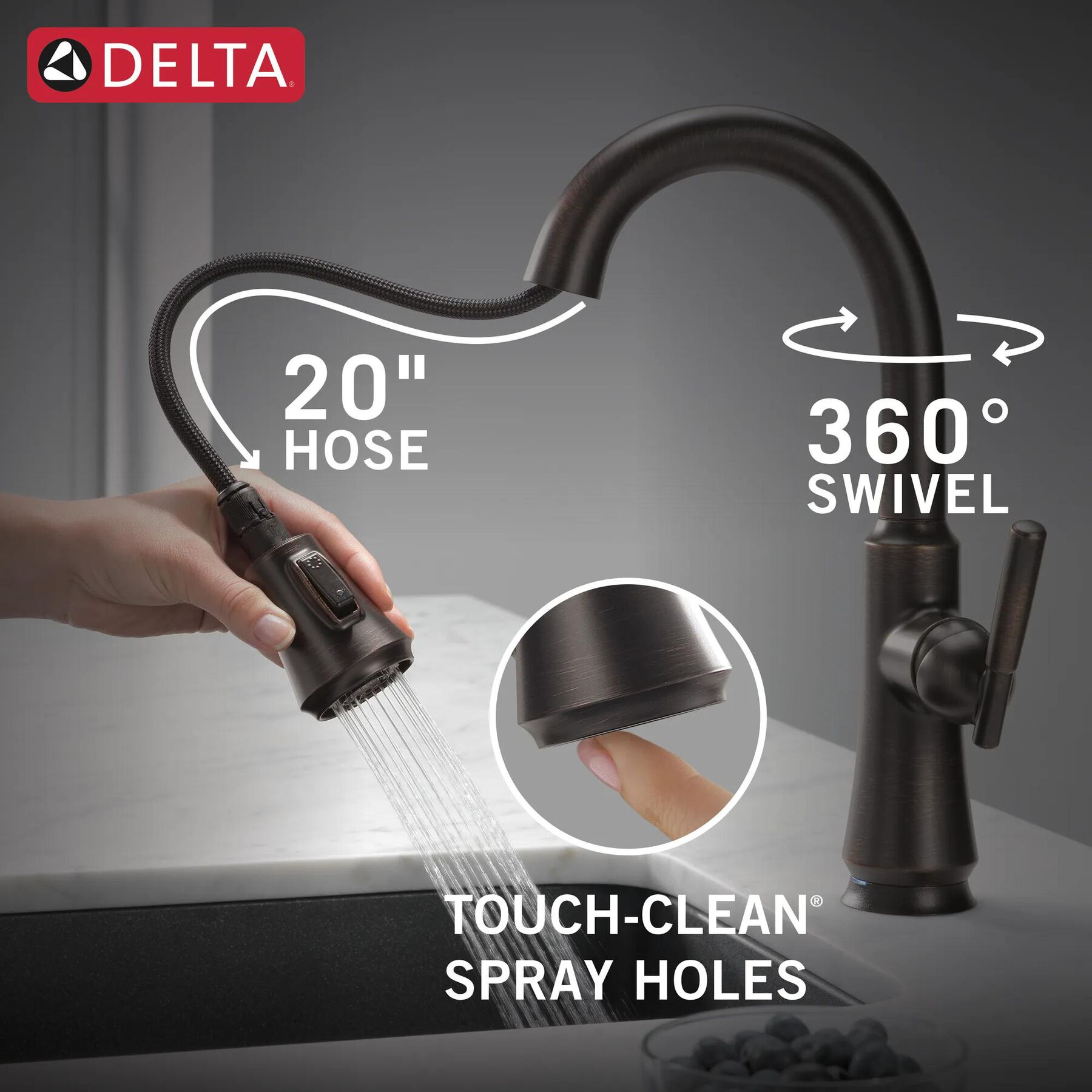 Single Handle Pull-Down Bar/Prep Faucet with Touch<sub>2</sub>O&reg; Technology
