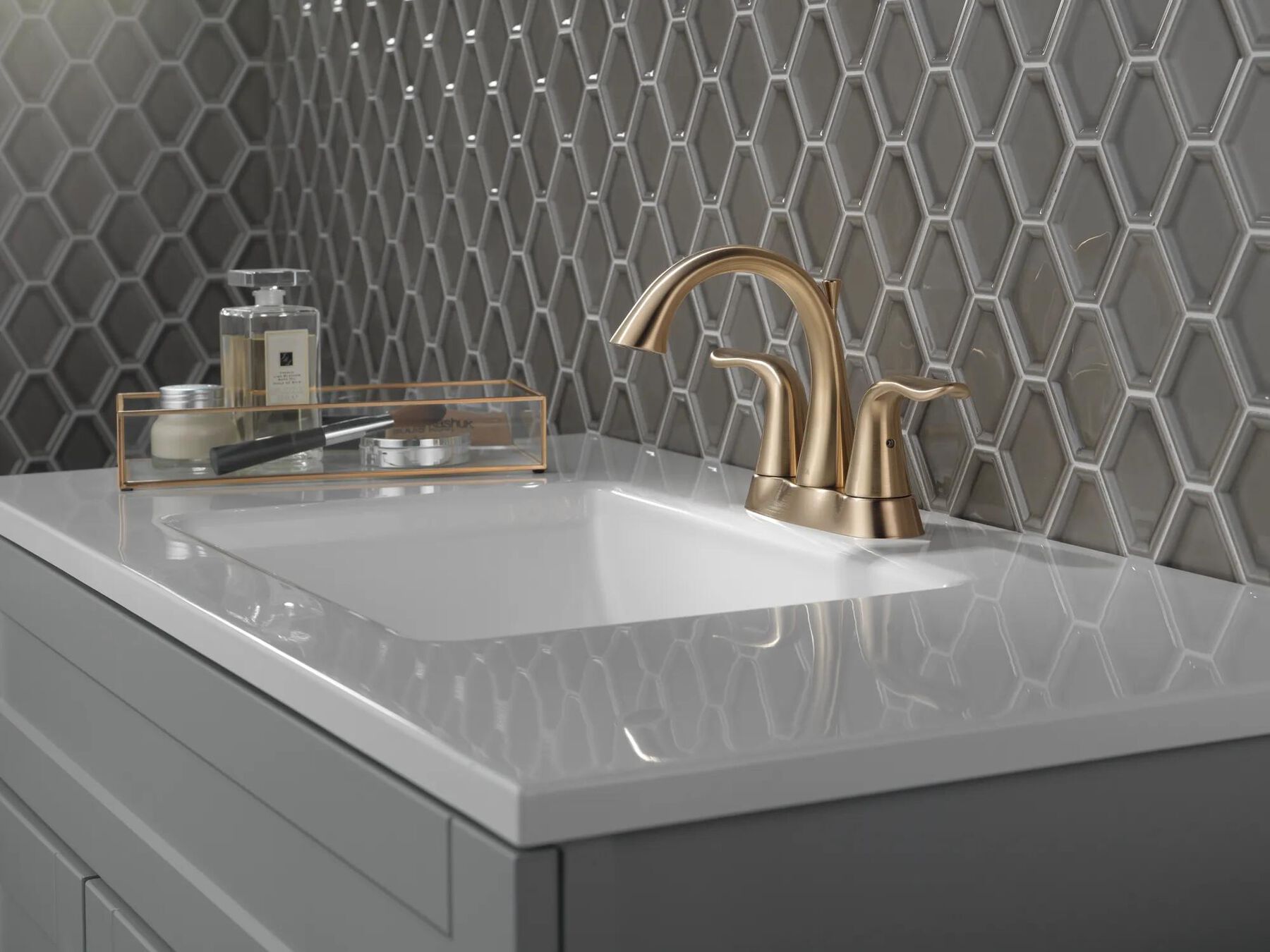 Two Handle Centerset Bathroom Faucet (Recertified)