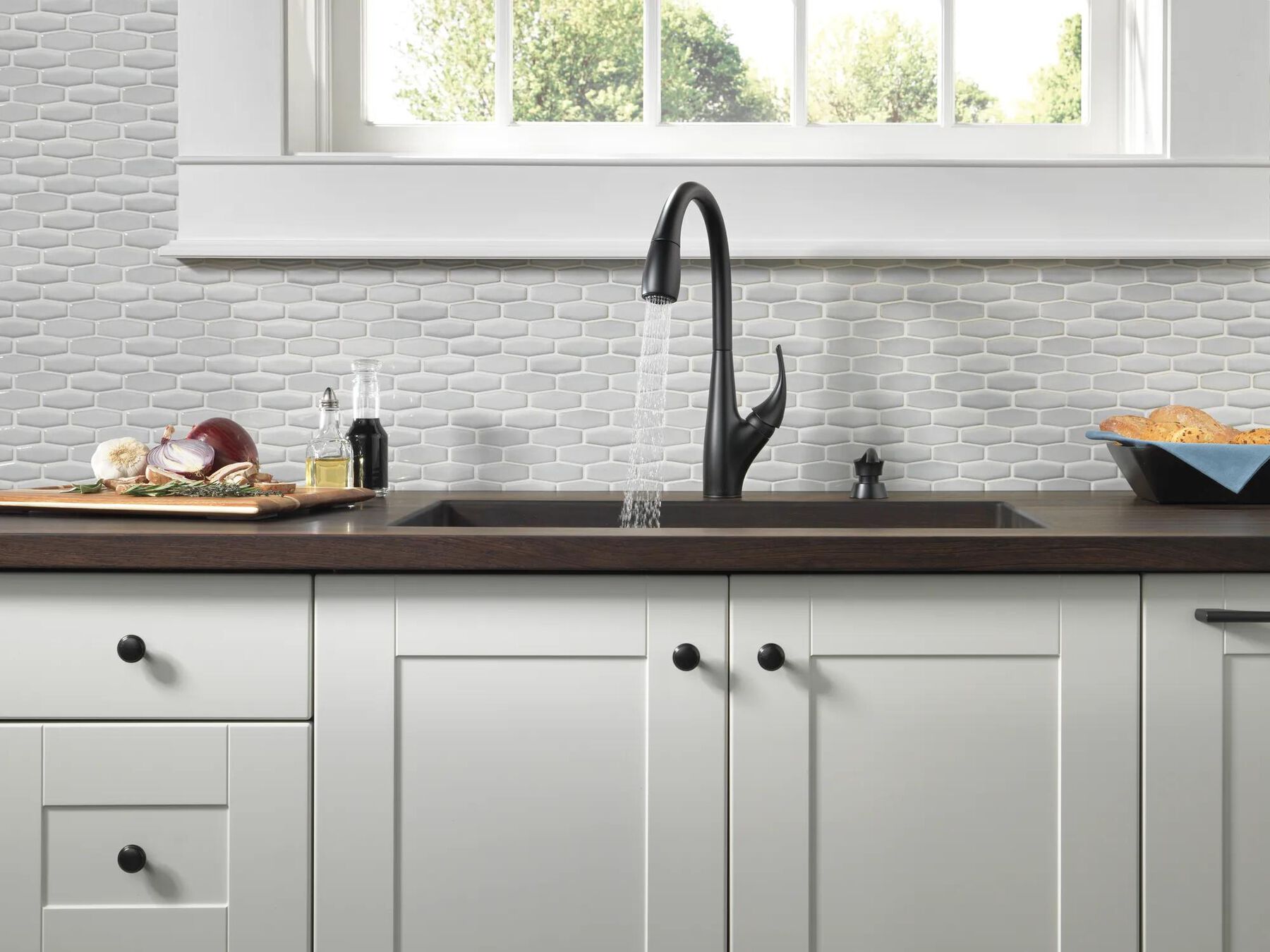 Single Handle Pull-Down Kitchen Faucet with Soap Dispenser and ShieldSpray&reg; Technology (Recertified)