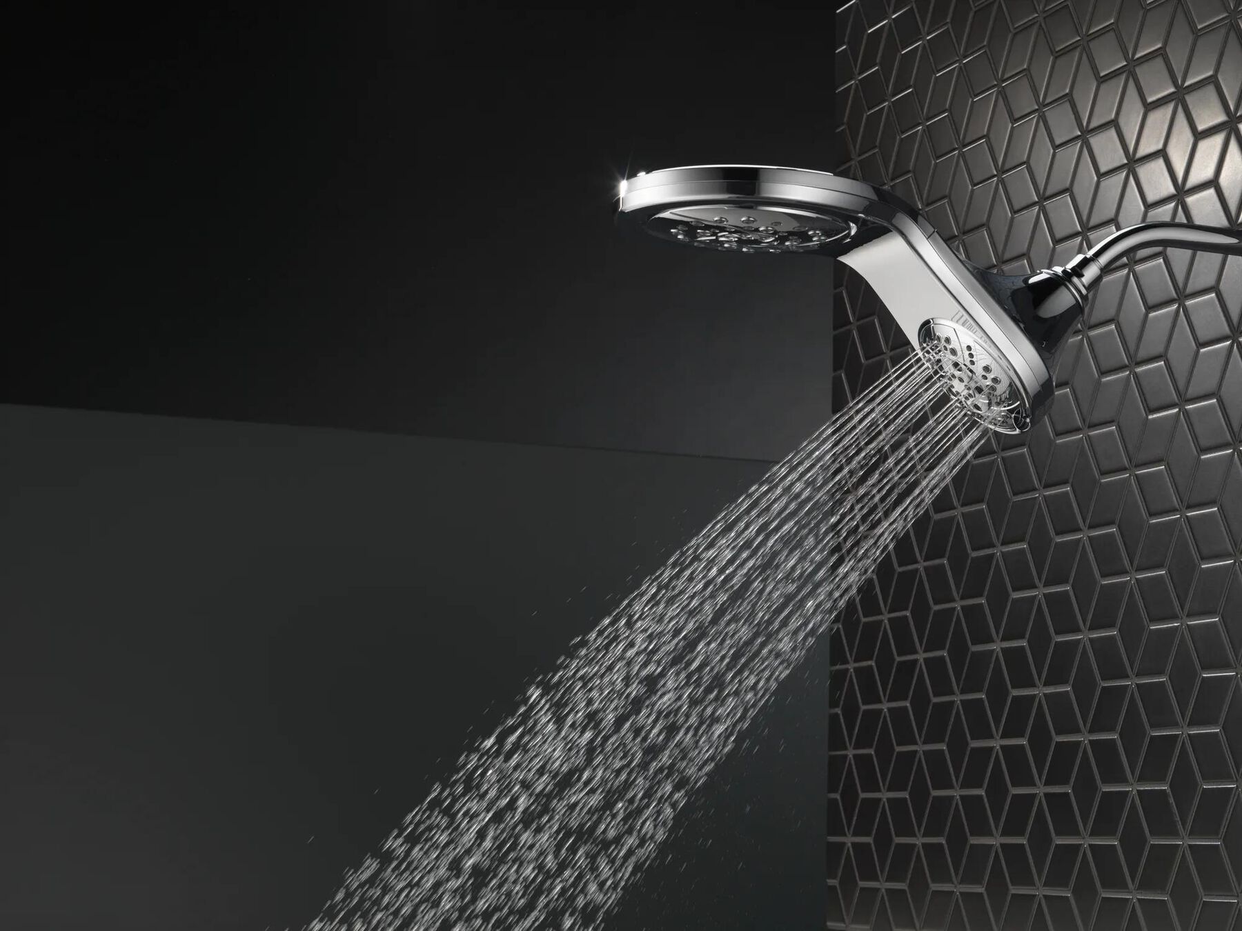 HydroRain&reg; H<sub>2</sub>Okinetic&reg; 5-Setting Two-in-One Shower Head