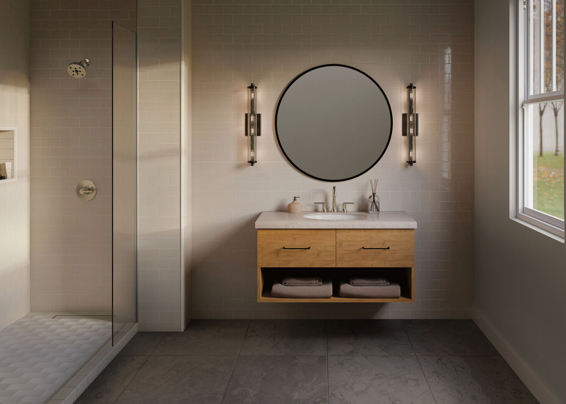 Widespread Lavatory Faucet with Shower Trim Bundle - 14 Series