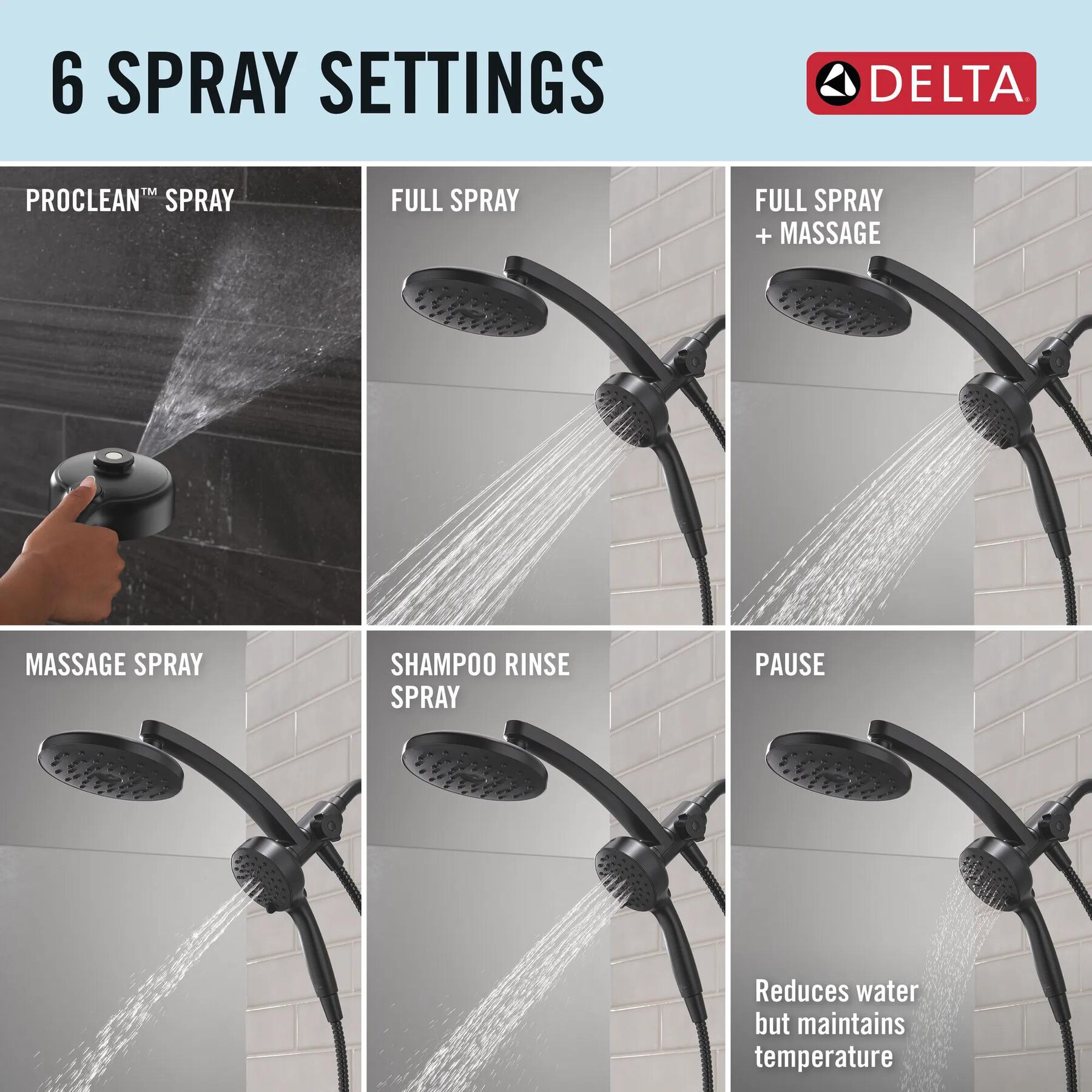 PivotPro&trade; 3-in-1 Combination Shower with Silicone Spray Face