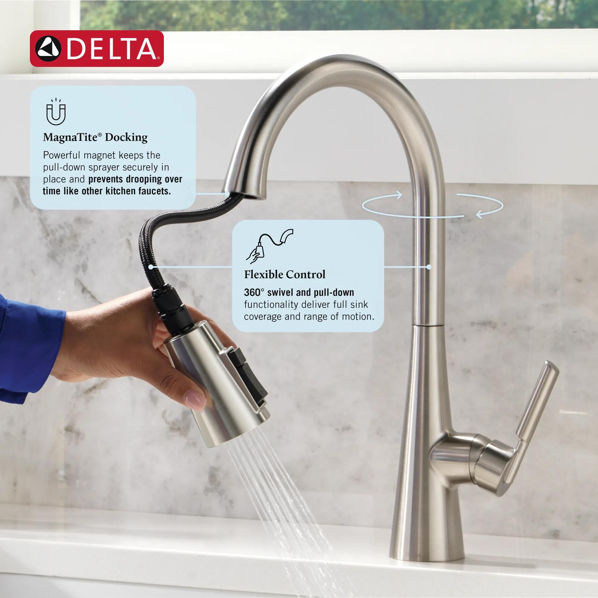 Single Handle Pull-Down Kitchen Faucet with ShieldSpray