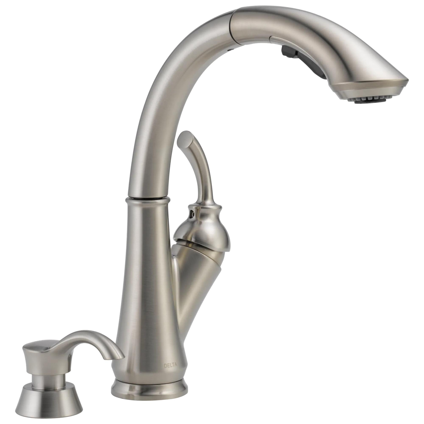 Single Handle Pull-out Kitchen Faucet with Soap Dispenser