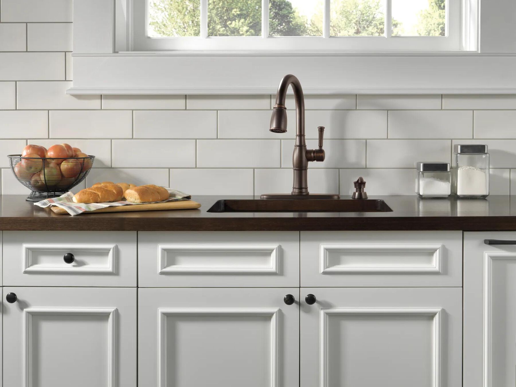Single Handle Pull-Down Kitchen Faucet with Soap Dispenser