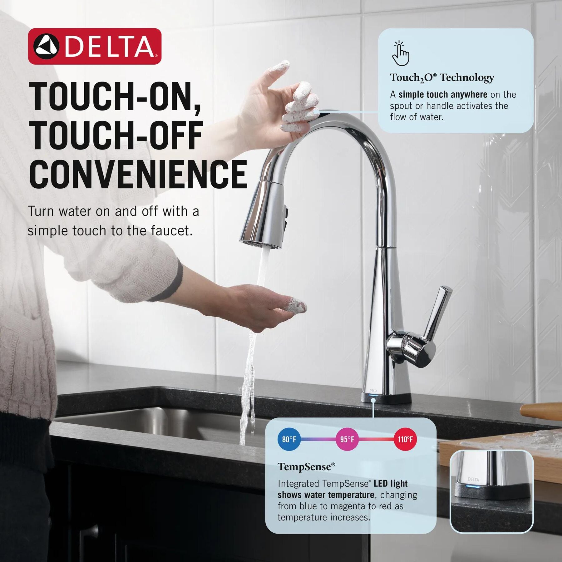 Single Handle Pull-Down Kitchen Faucet with Touch<sub>2</sub>O&reg; Technology