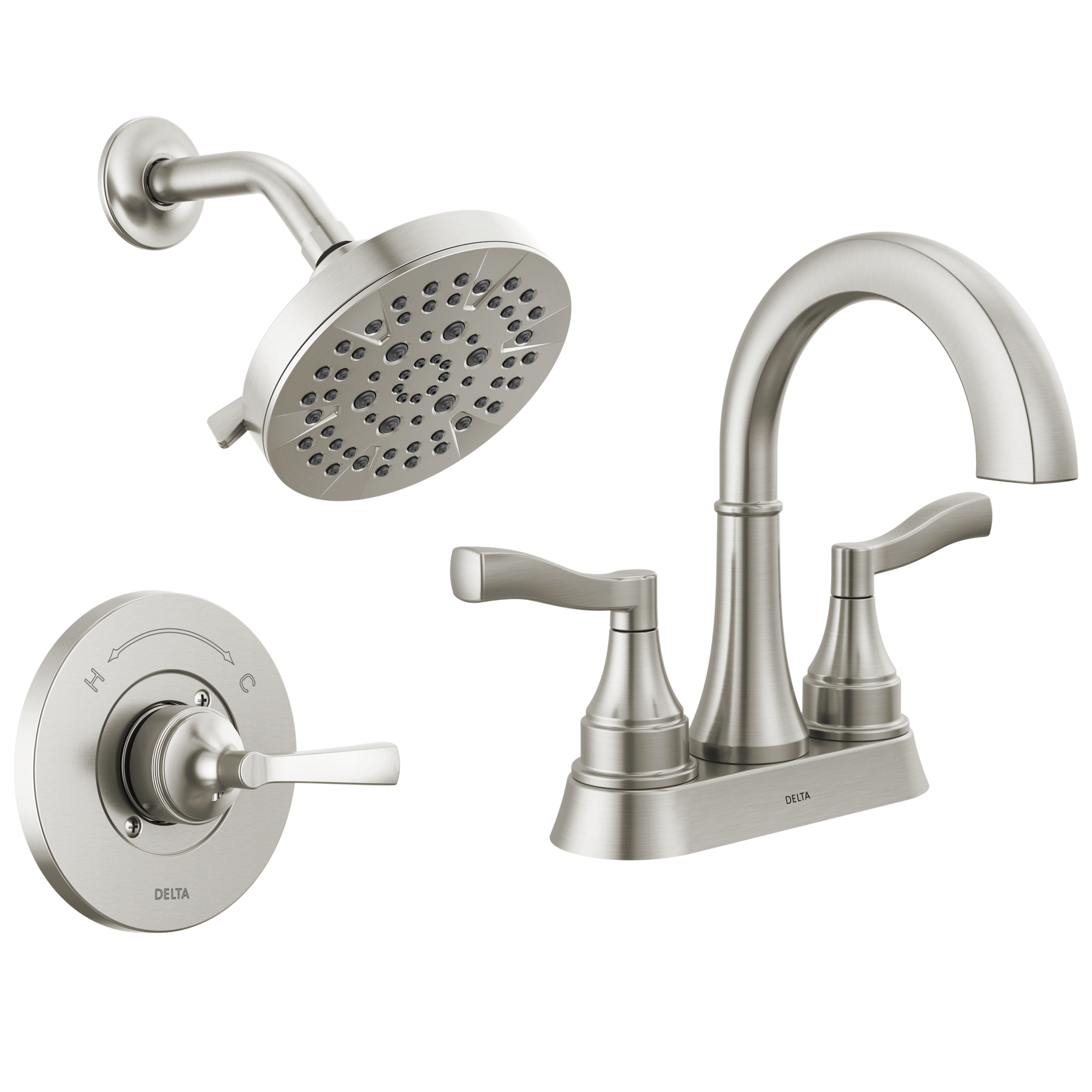 Centerset Lavatory Faucet with 14 Series Shower Trim and Rough Bundle