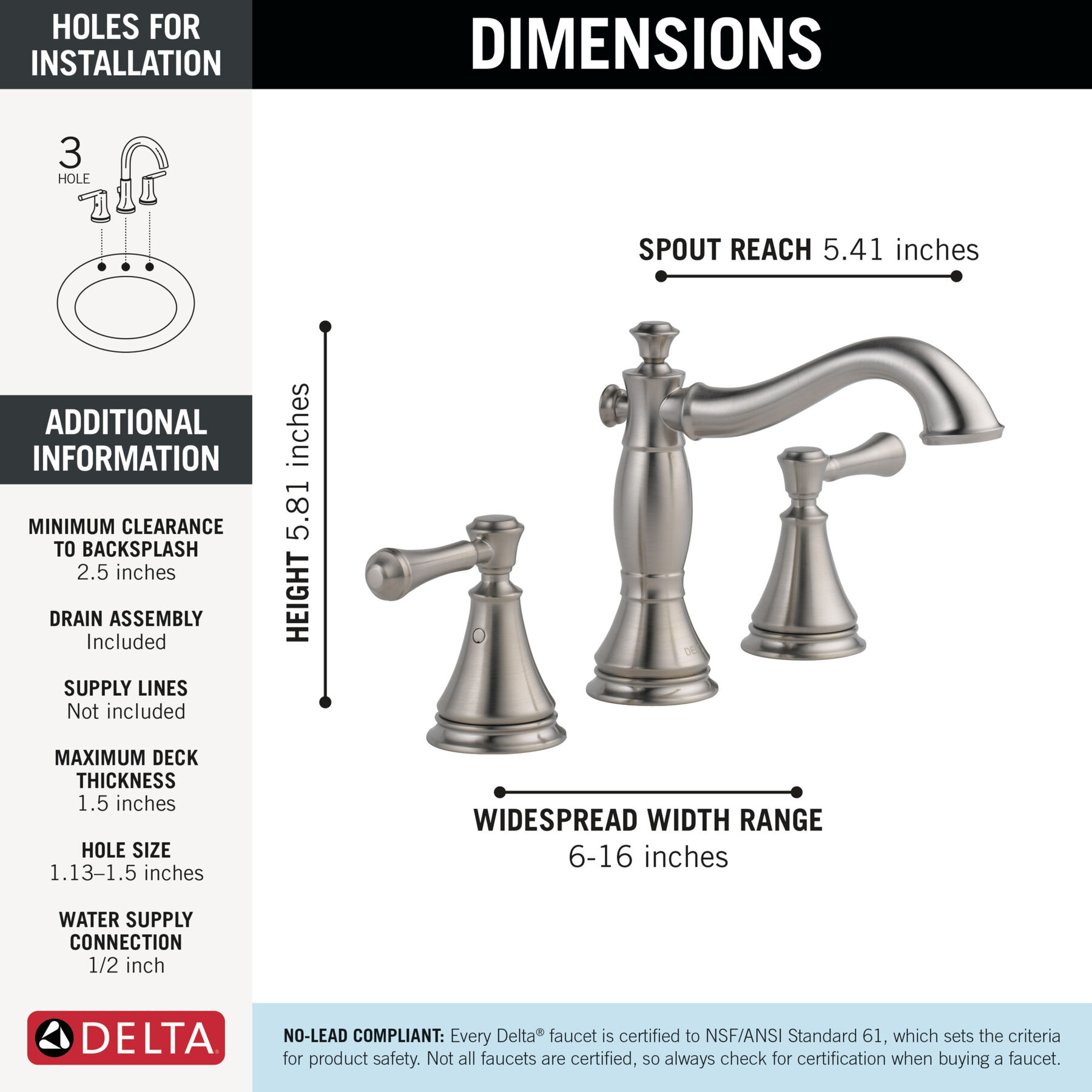 Two Handle Widespread Bathroom Faucet