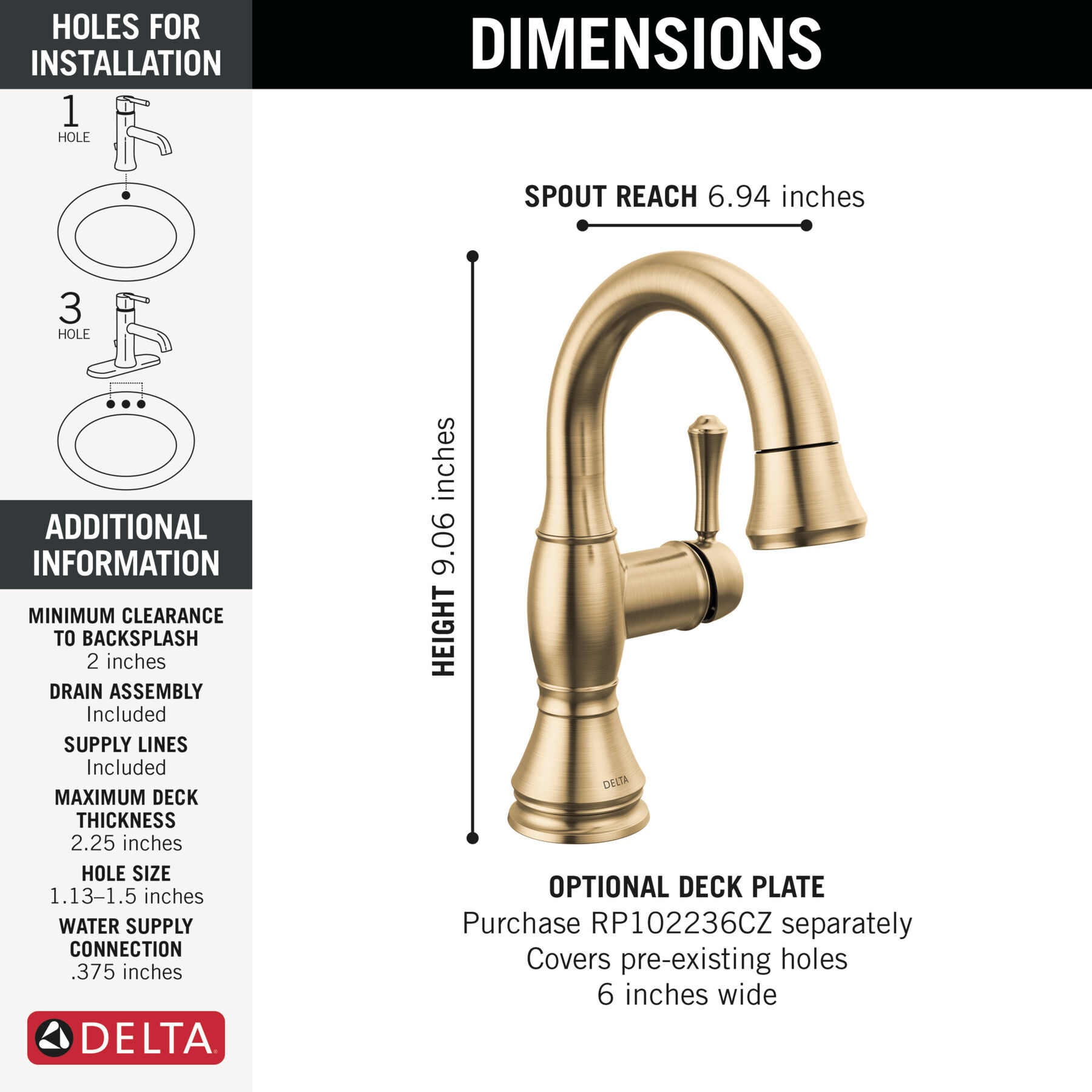 Single Handle Pull Down Bathroom Faucet (Recertified)