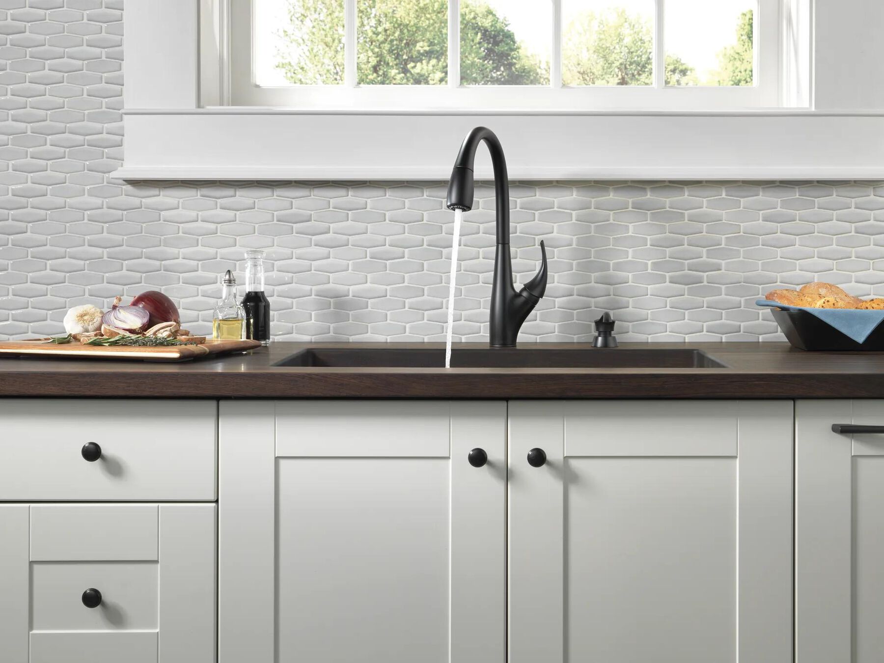 Single Handle Pull-Down Kitchen Faucet with Soap Dispenser and ShieldSpray&reg; Technology (Recertified)