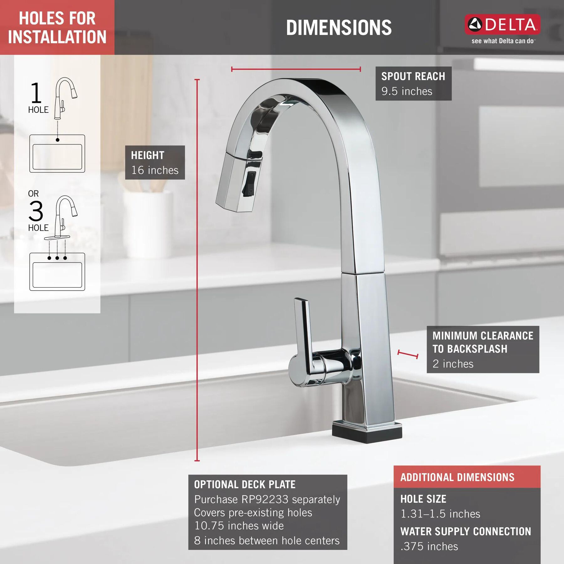 Touch<sub>2</sub>O&reg;  Pull-Down Kitchen Faucet (Recertified)