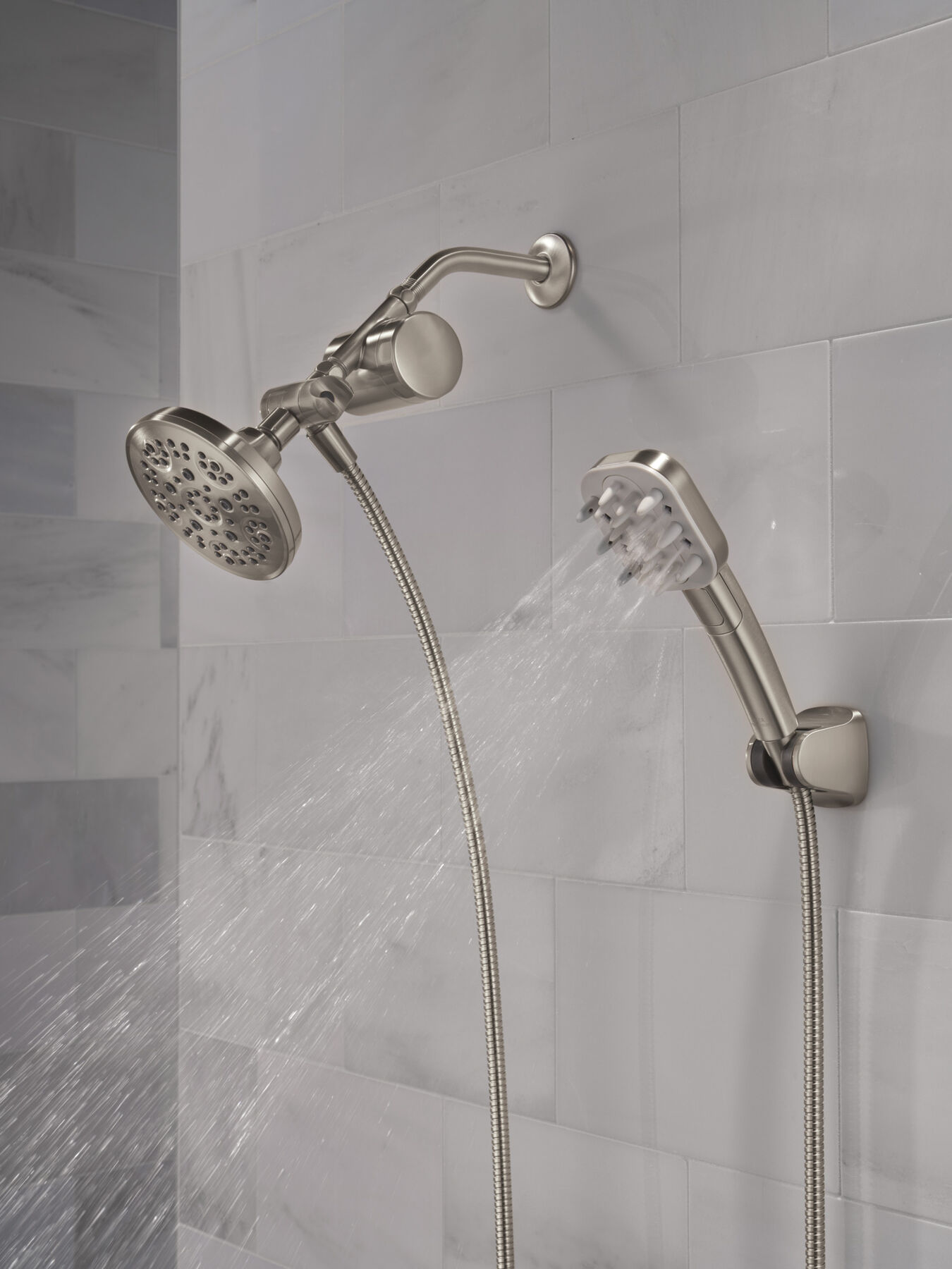 Detangling Hand Shower with 5- Setting Showerhead and Shower Filter Bundle