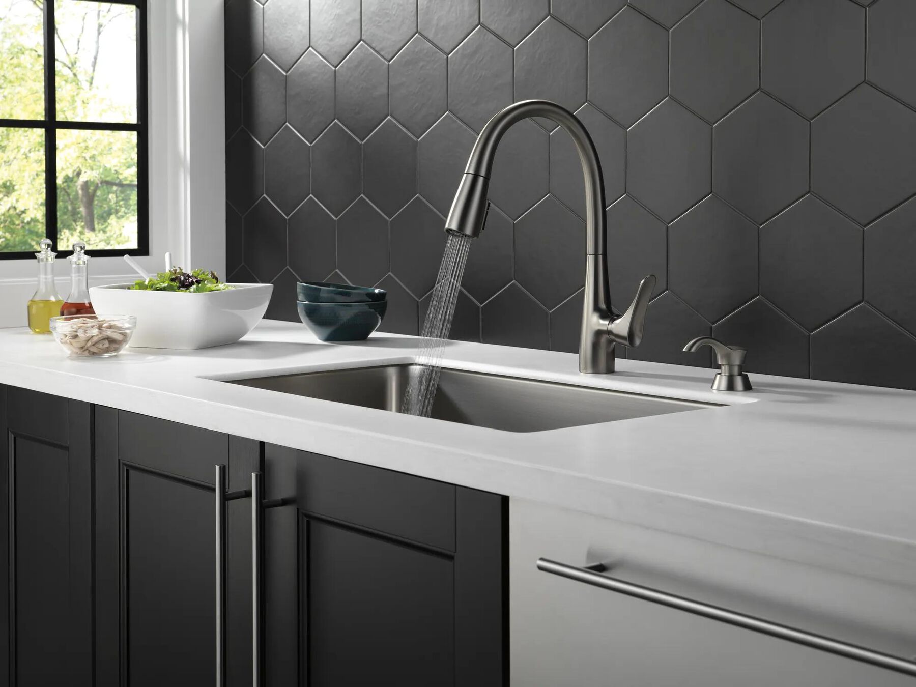 Pull-Down Kitchen Faucet w/Soap (Recertified)