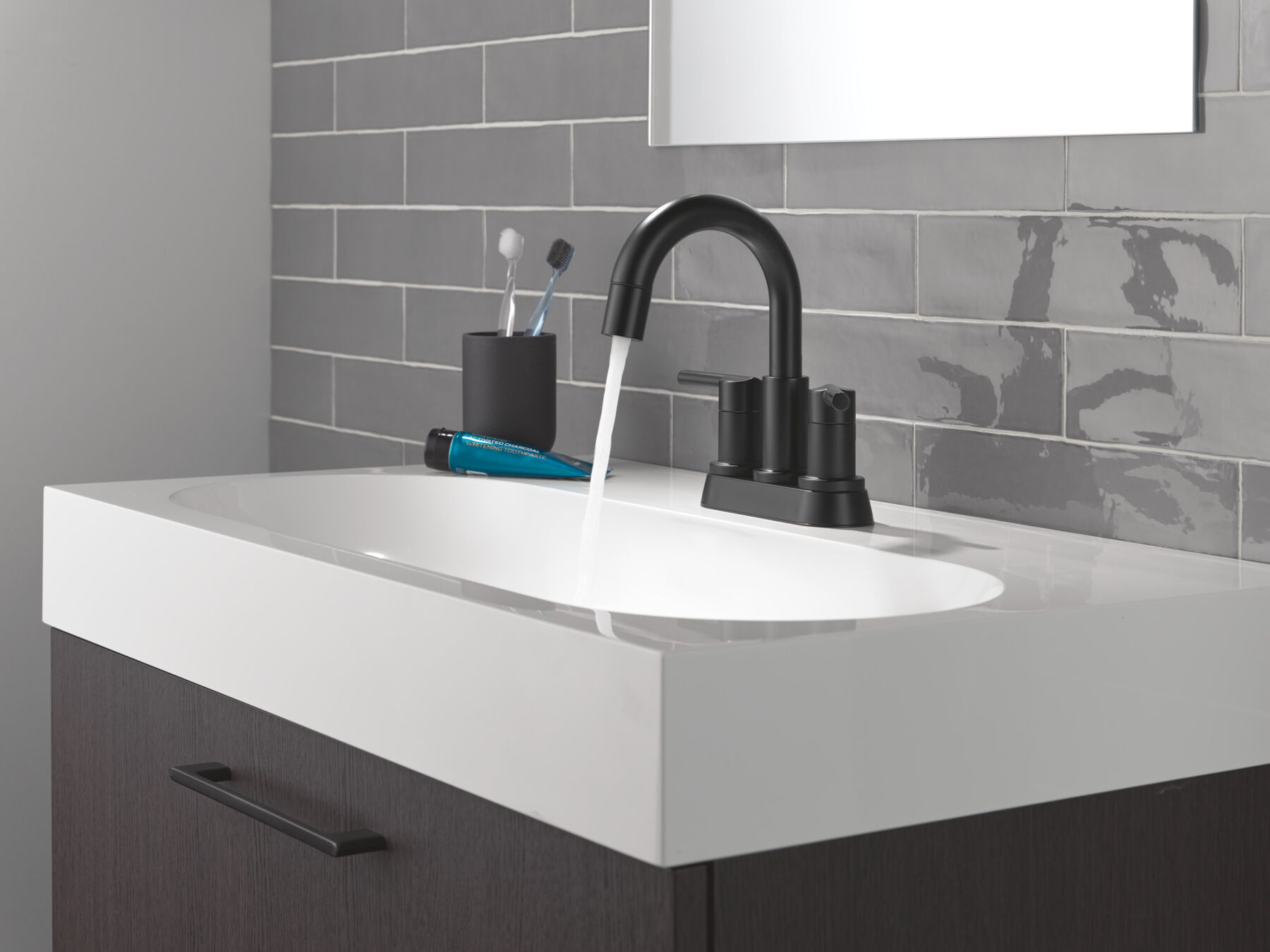 Two Handle Centerset Pull-Down Bathroom Faucet
