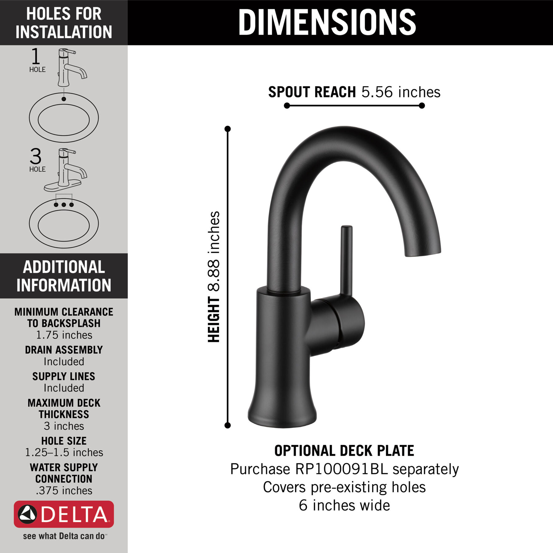 Single Handle Bathroom Faucet (Recertified)