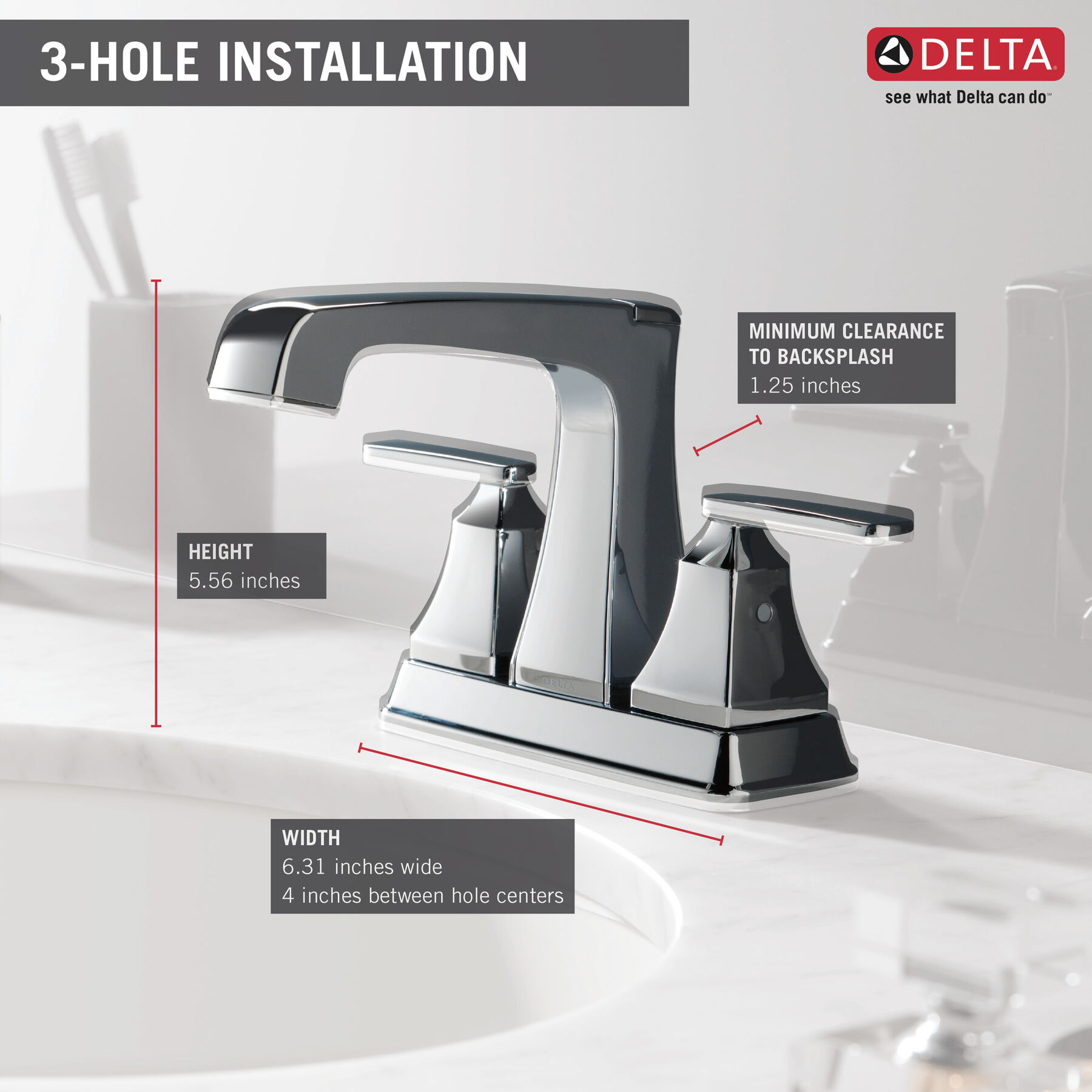 Two Handle Centerset Bathroom Faucet