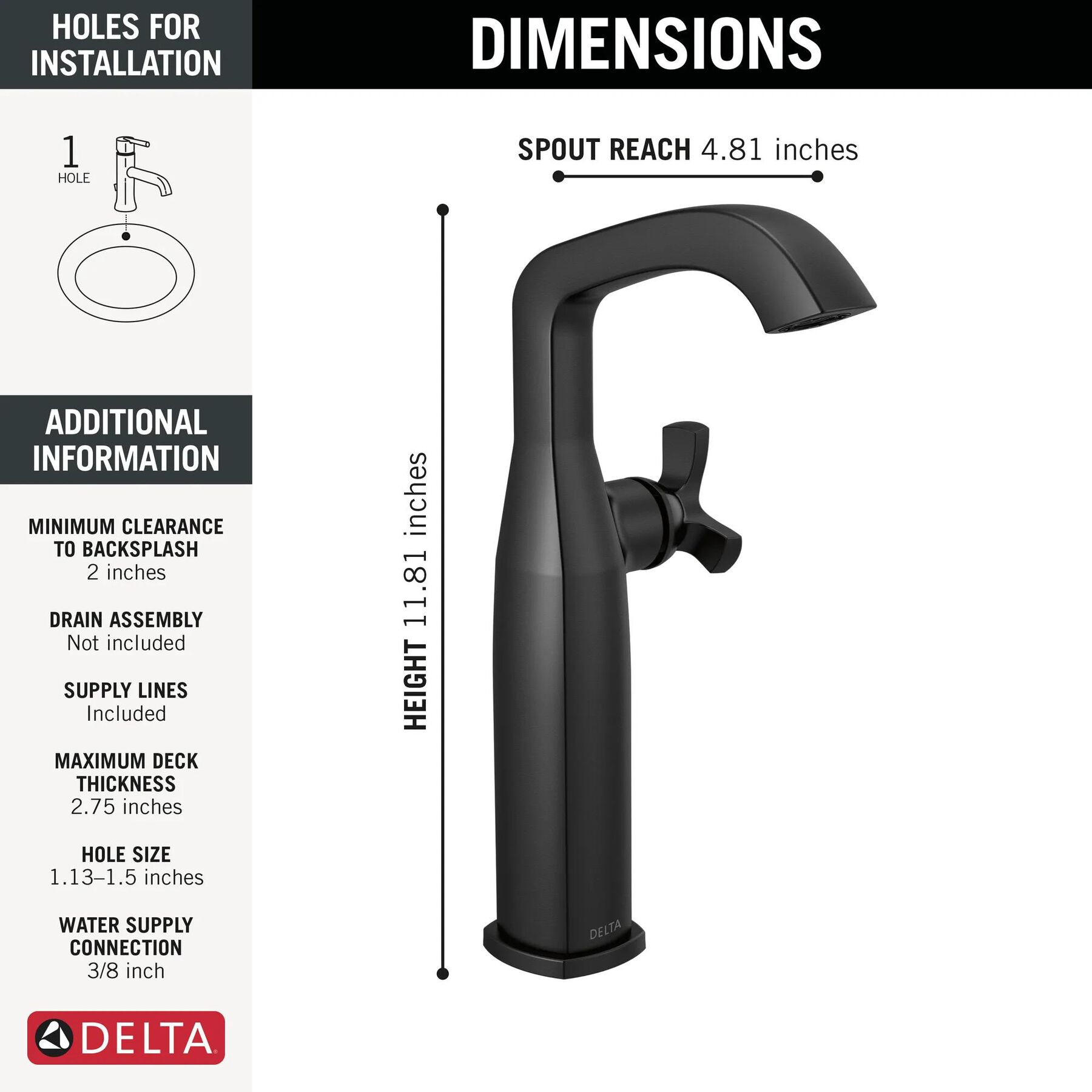 Single Handle Vessel Bathroom Faucet