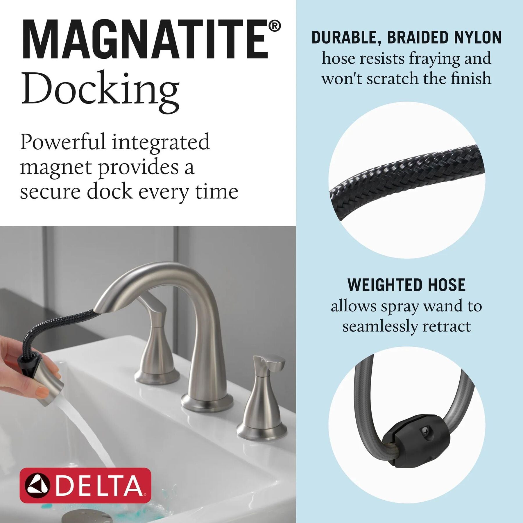 Two Handle Widespread Pull-Down Bathroom Faucet