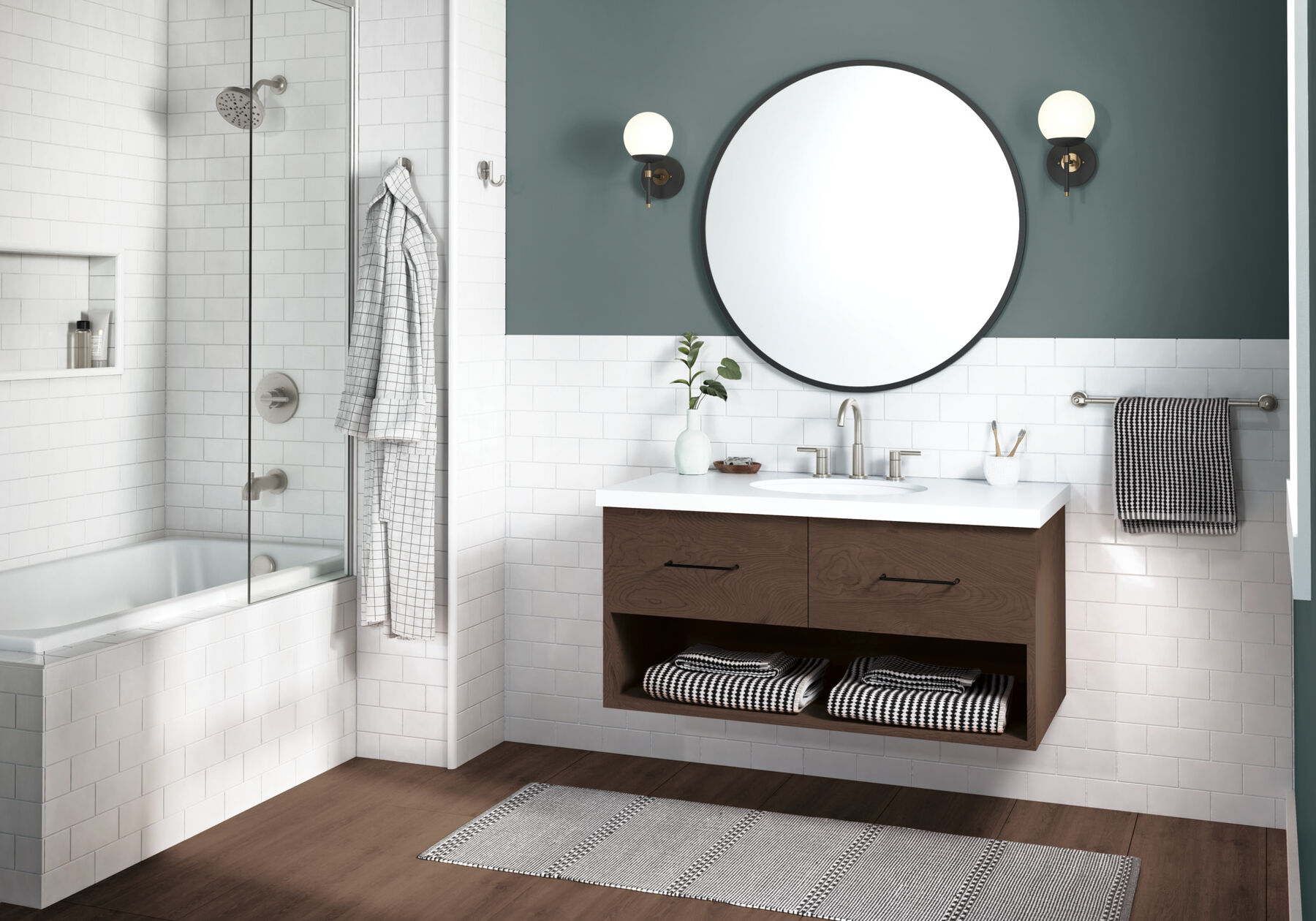Widespread Lavatory Faucet with Tub Shower Trim Bundle - 14 Series