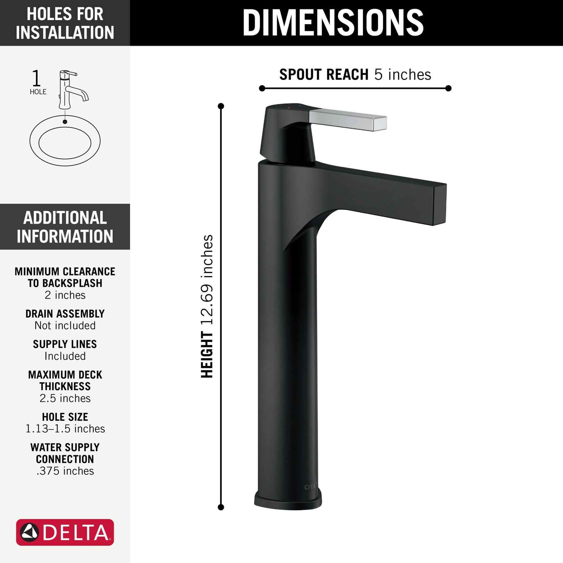 Single Handle Vessel Bathroom Faucet
